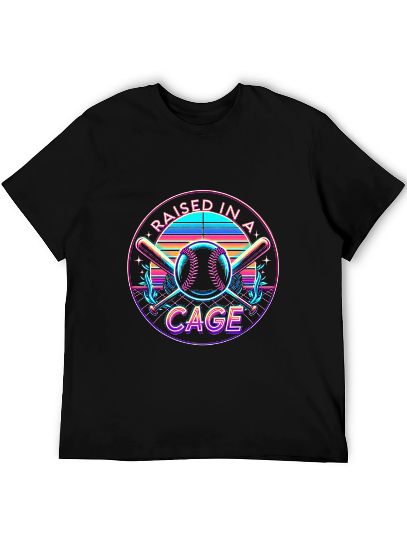 Raised in a Cage Retro Baseball T-Shirt