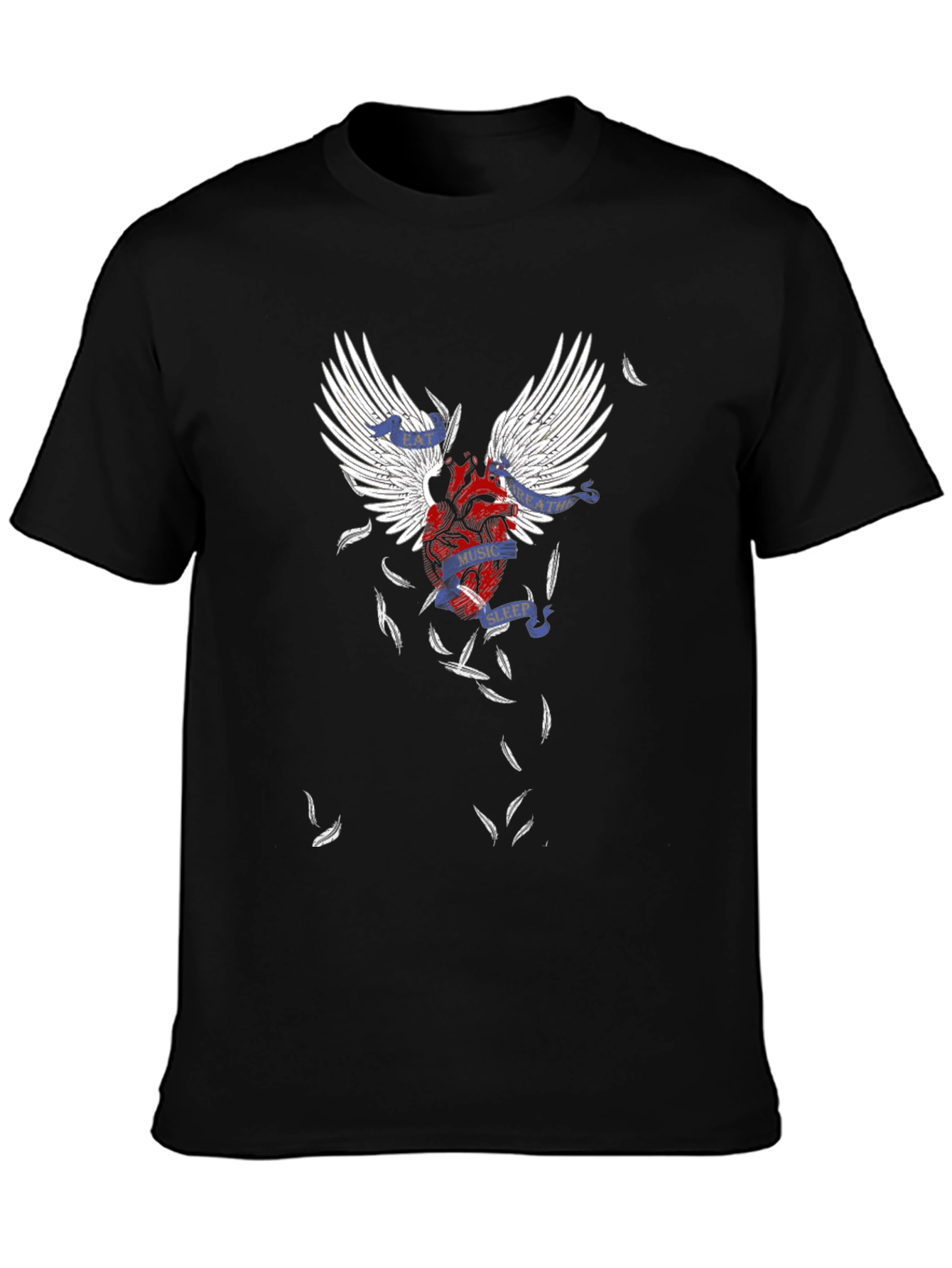 Winged Heart Graphic T-Shirt - Black