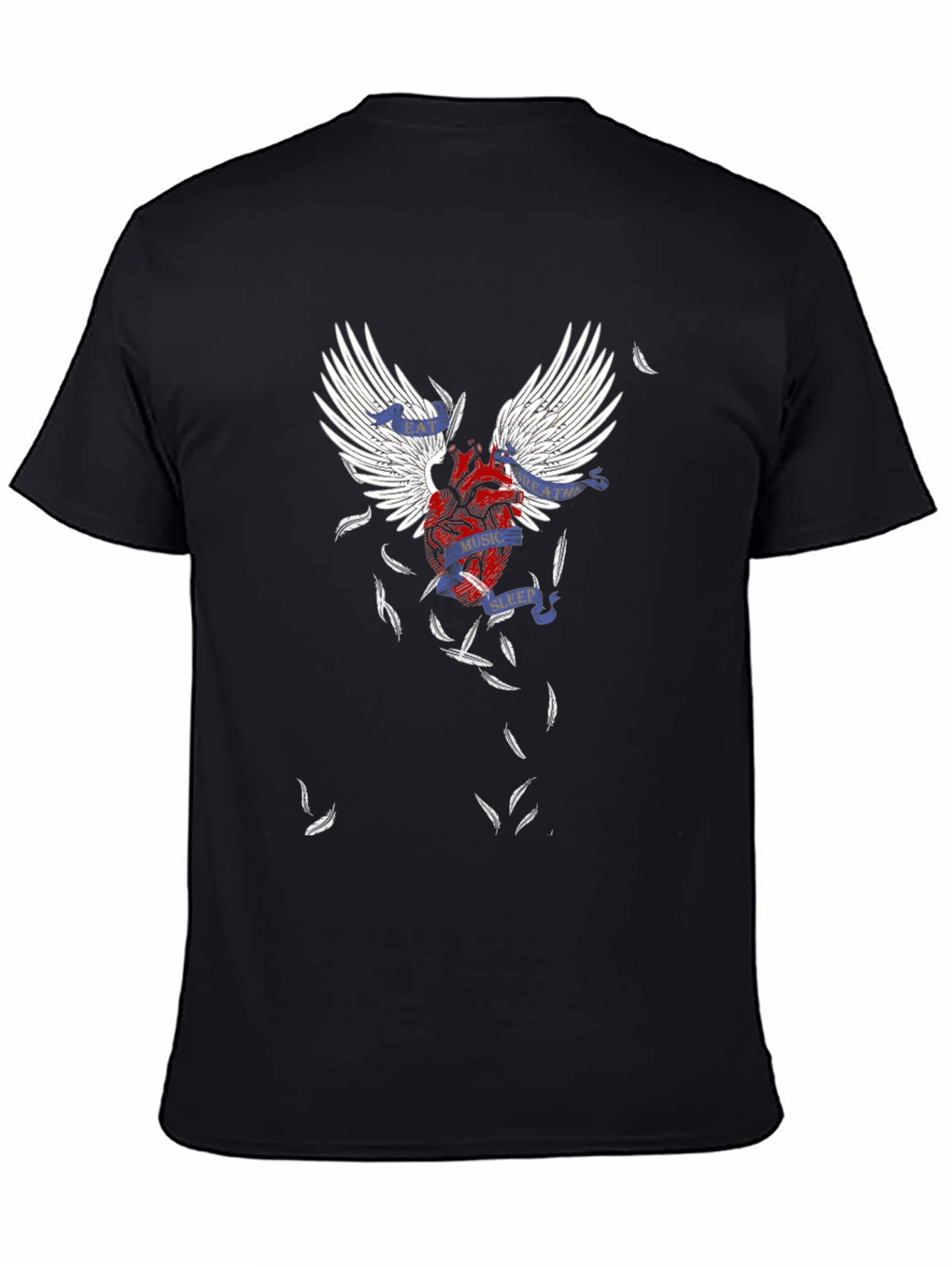 Winged Heart Graphic T-Shirt - Black