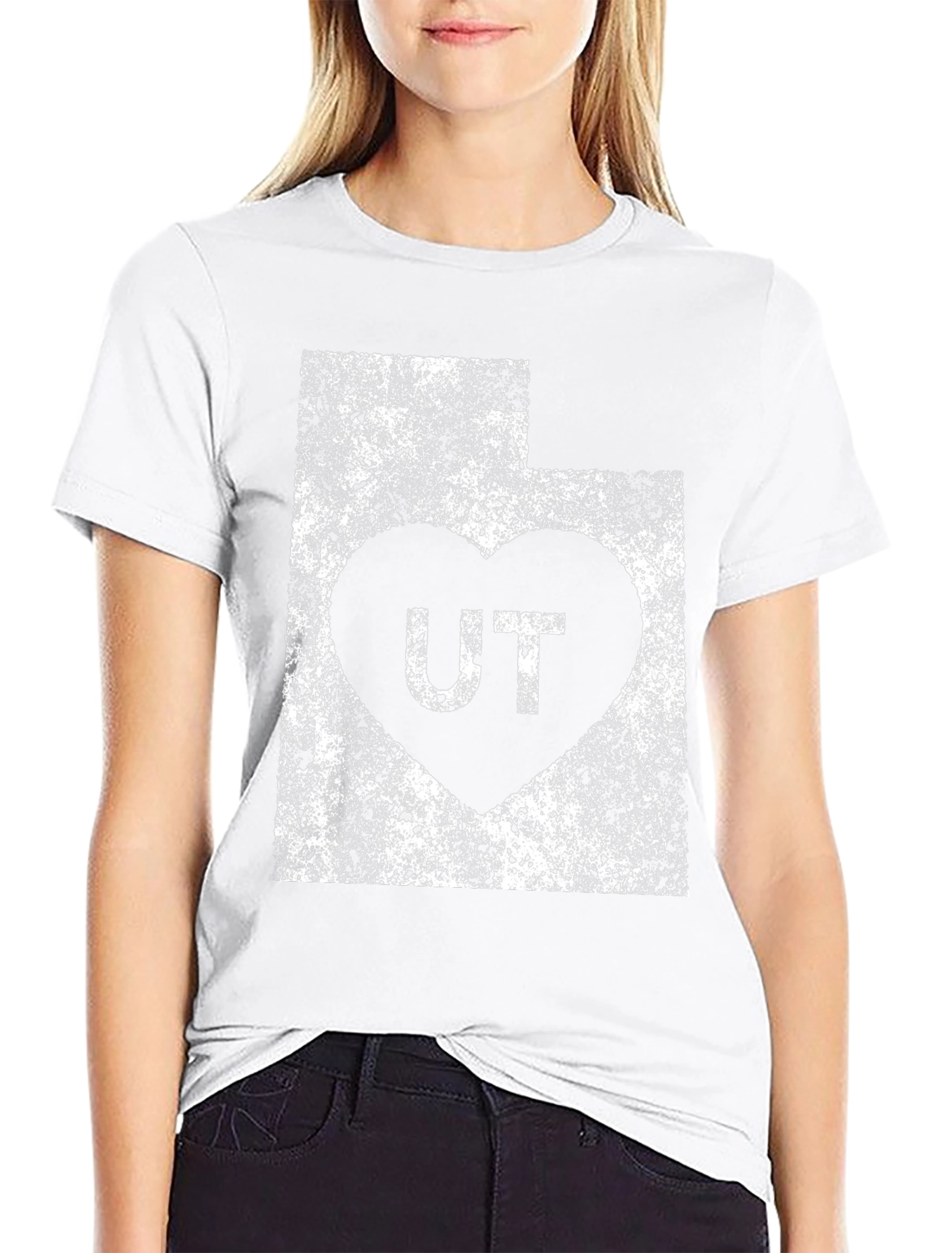 Utah State Heart T-Shirt - Distressed Design