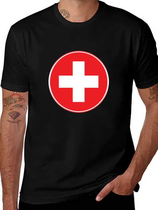 Swiss Flag T-Shirt - Red and White Cross Design