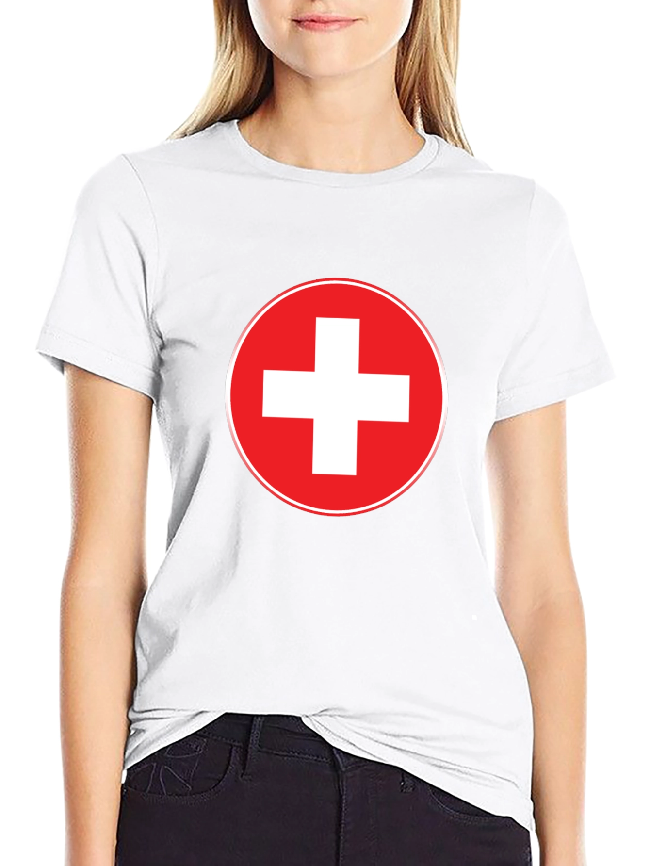 Swiss Flag T-Shirt - Red and White Cross Design