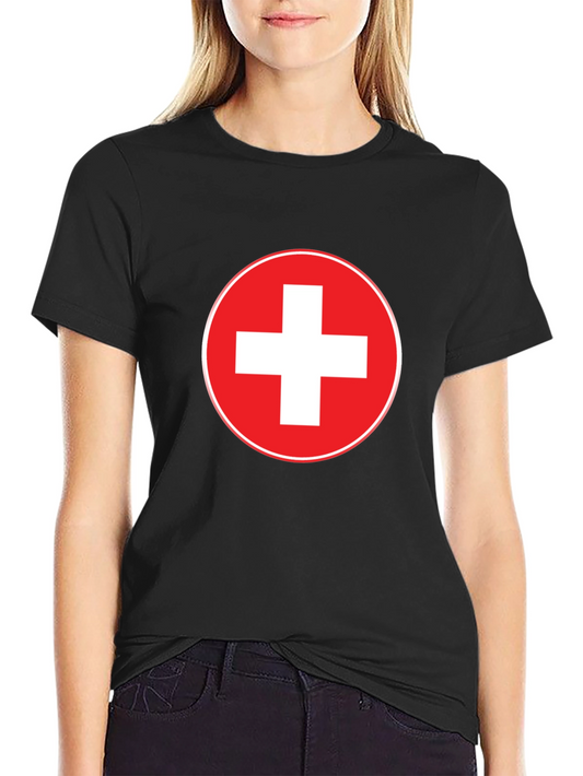 Swiss Flag T-Shirt - Red and White Cross Design