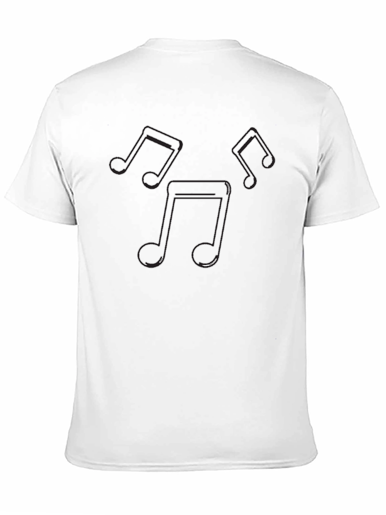Musical Note Graphic Tee - Black Cotton T-Shirt