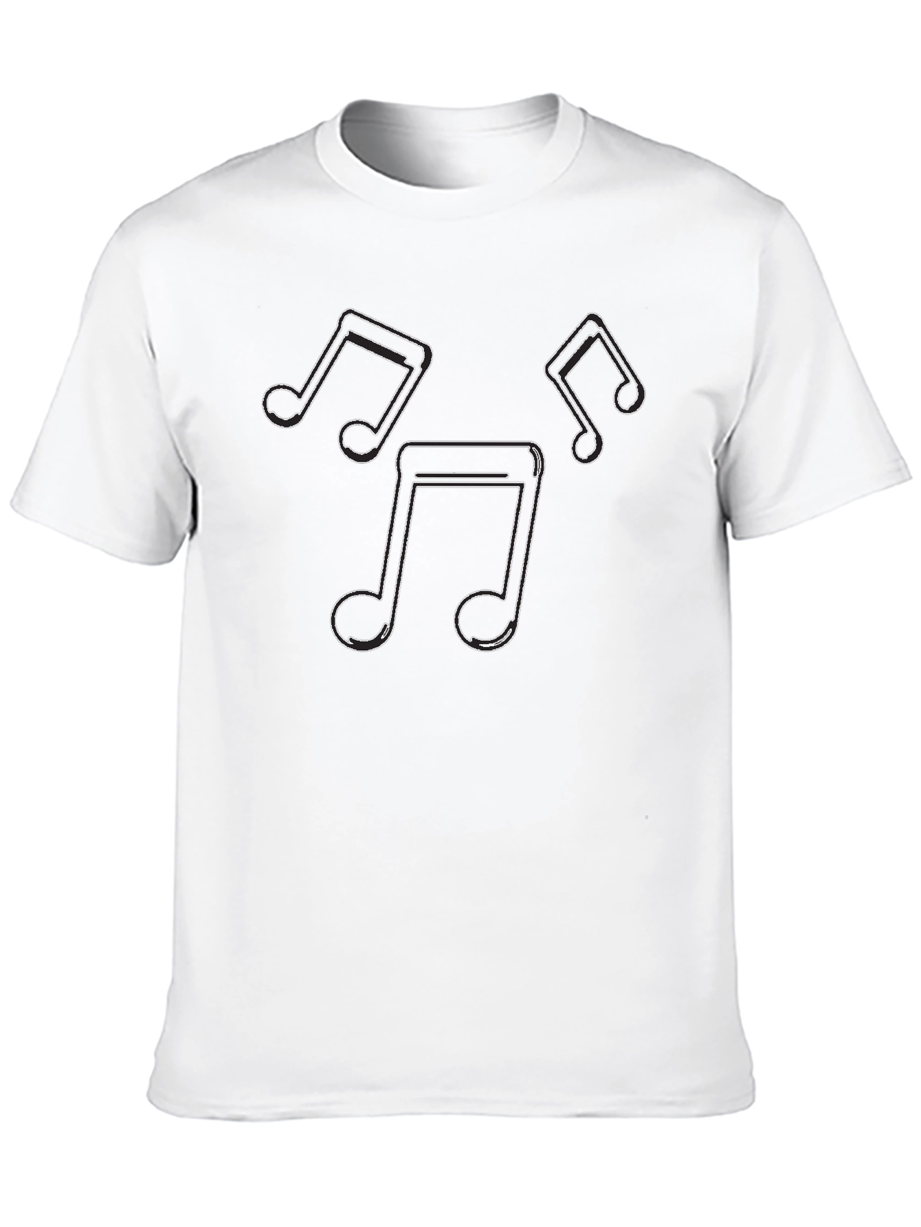 Musical Note Graphic Tee - Black Cotton T-Shirt