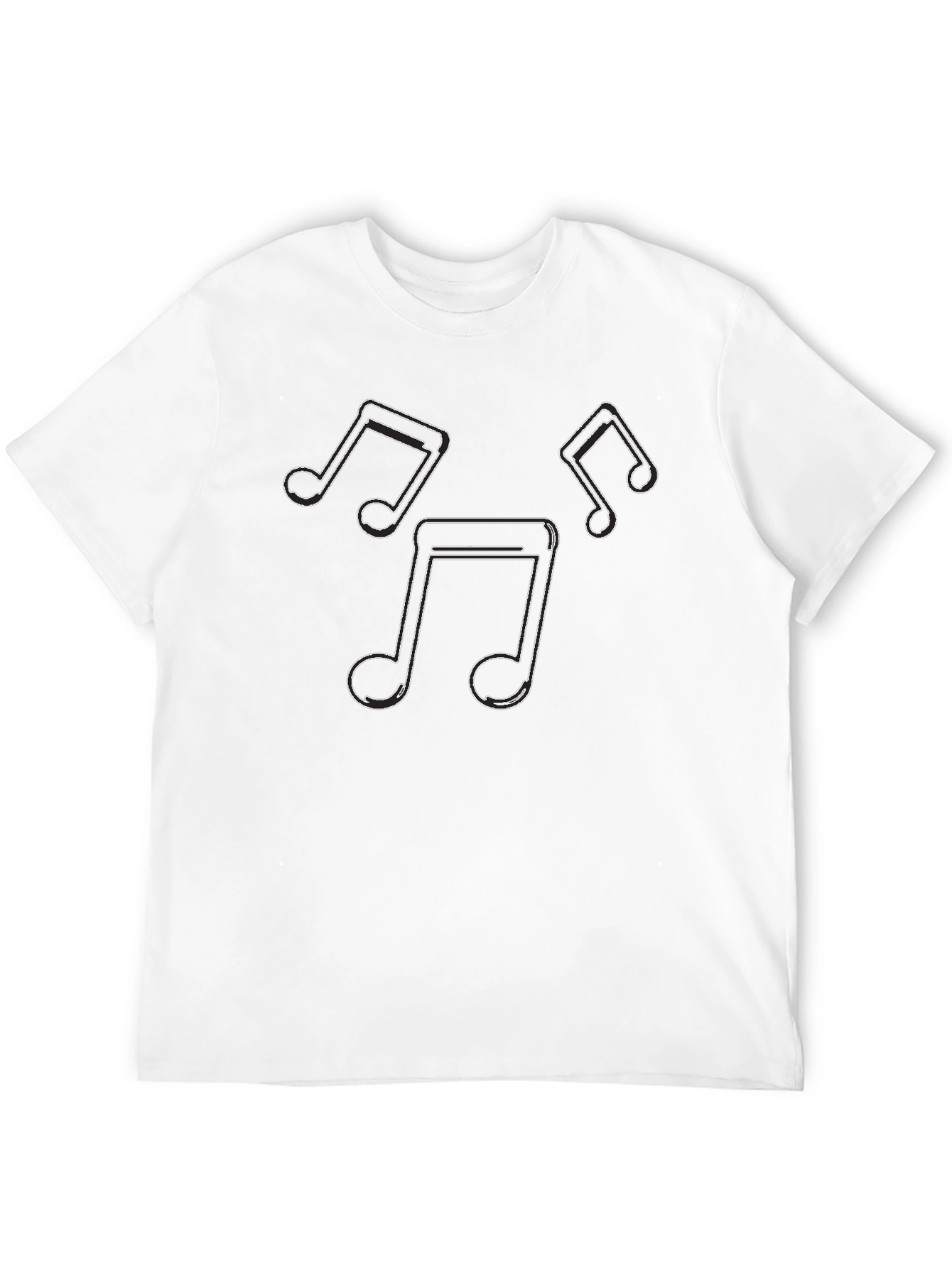 Musical Note Graphic Tee - Black Cotton T-Shirt