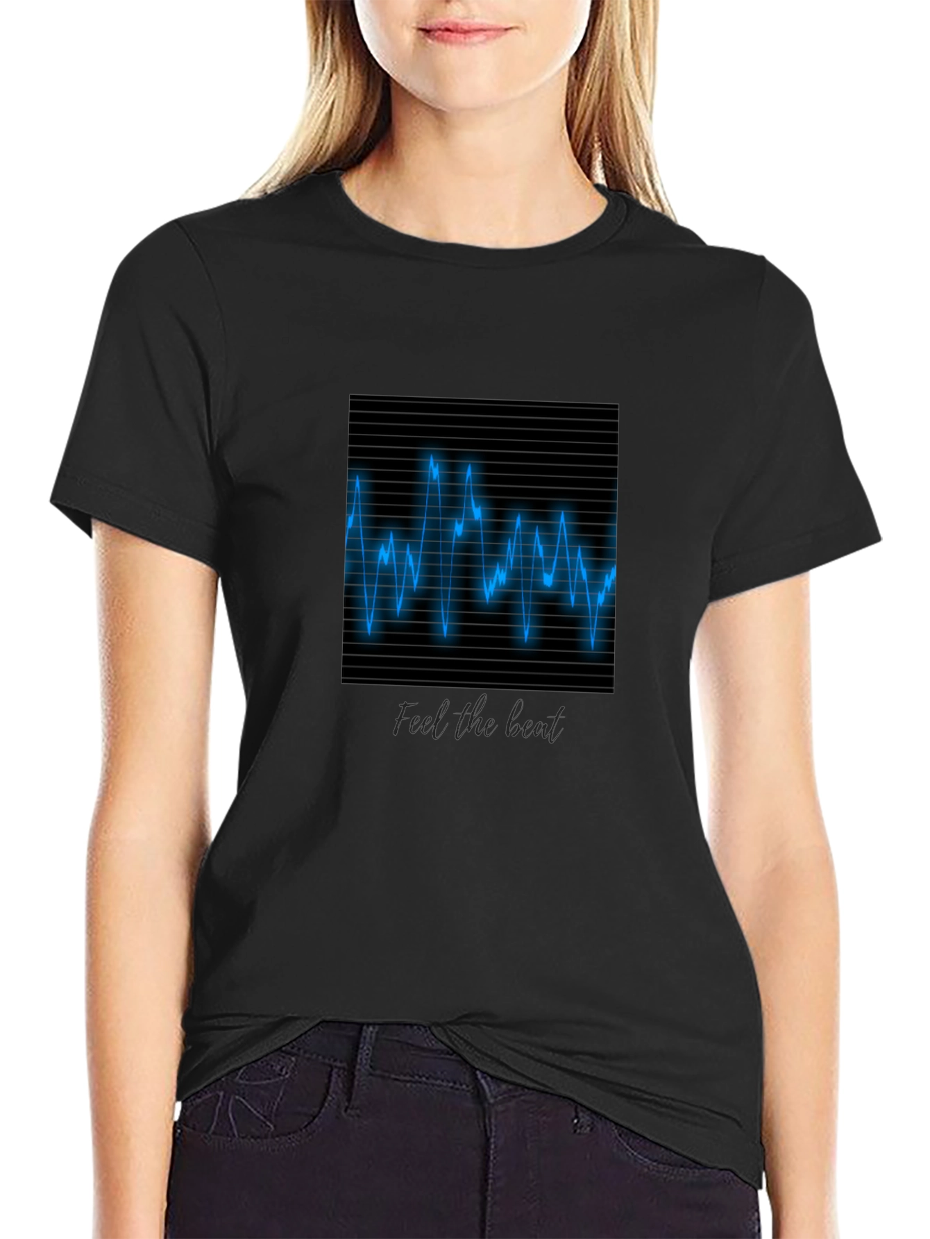 Black Feel the Beat Graphic Tee