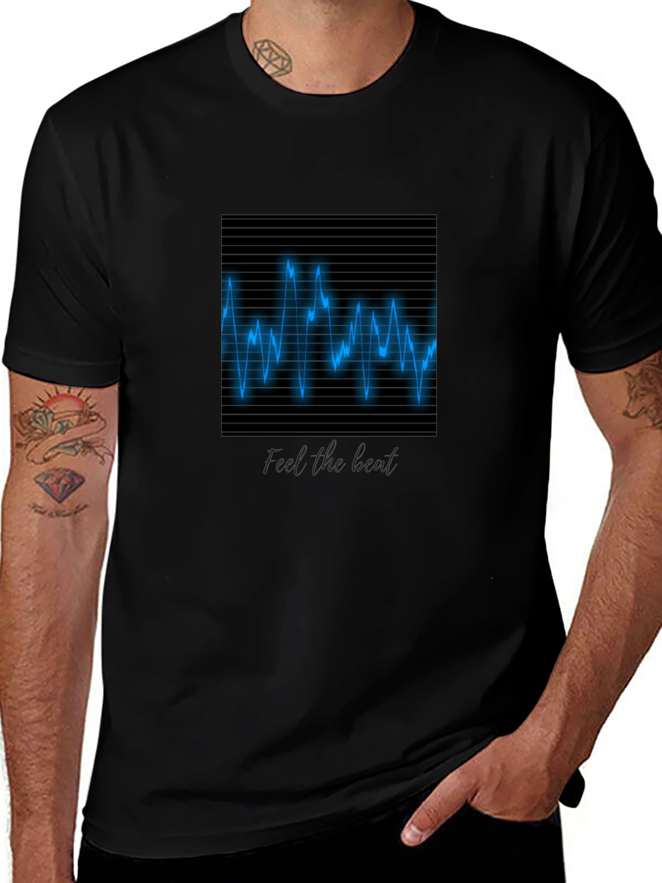 Black Feel the Beat Graphic Tee
