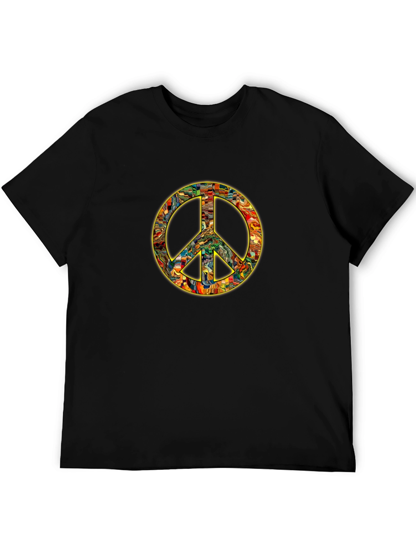 Peace Sign Graphic Black T-Shirt