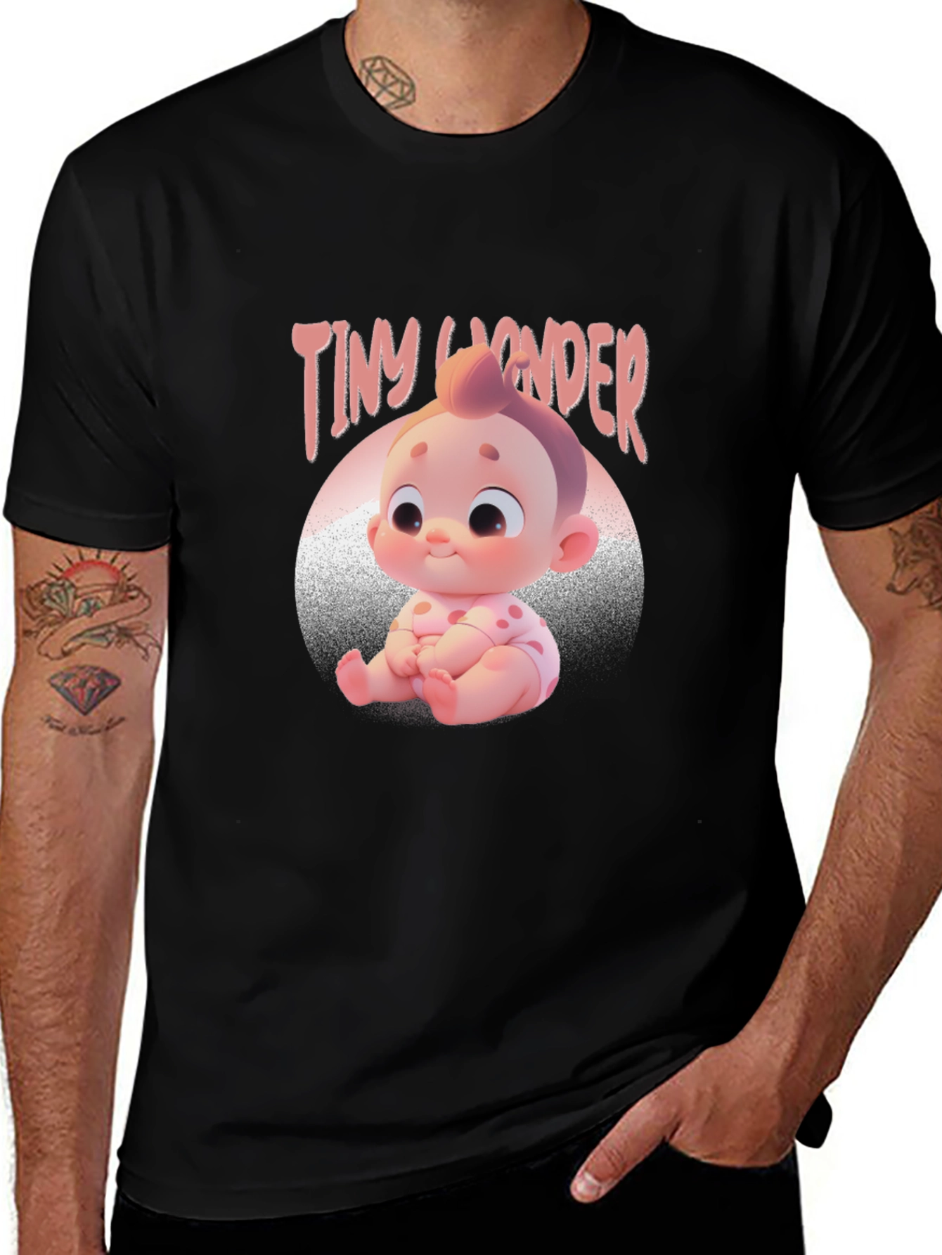 Tiny Wonder Baby Graphic Tee - Black Unisex Shirt