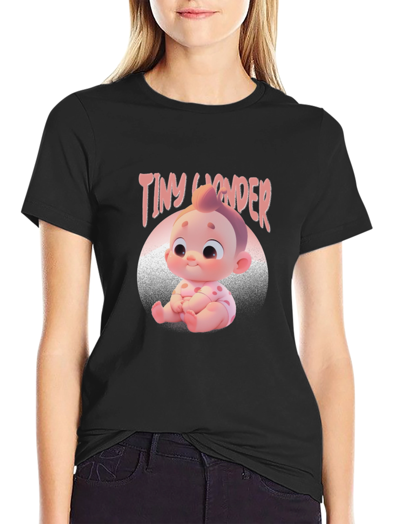 Tiny Wonder Baby Graphic Tee - Black Unisex Shirt