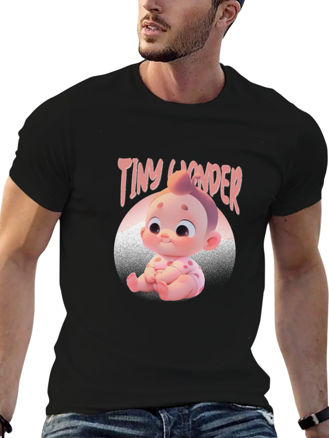 Tiny Wonder Baby Graphic Tee - Black Unisex Shirt