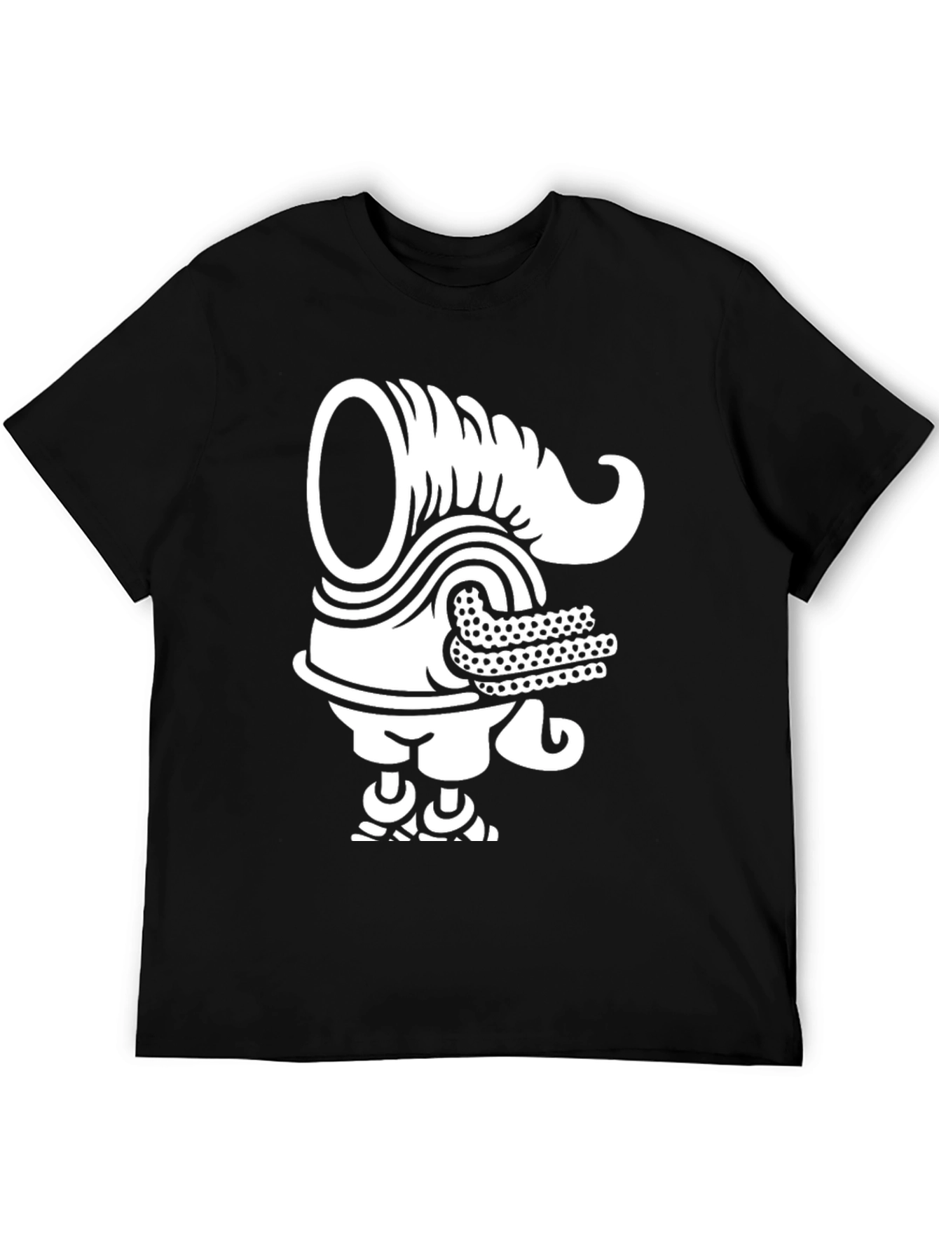 Unique Graphic Tee - Black T-Shirt with White Design