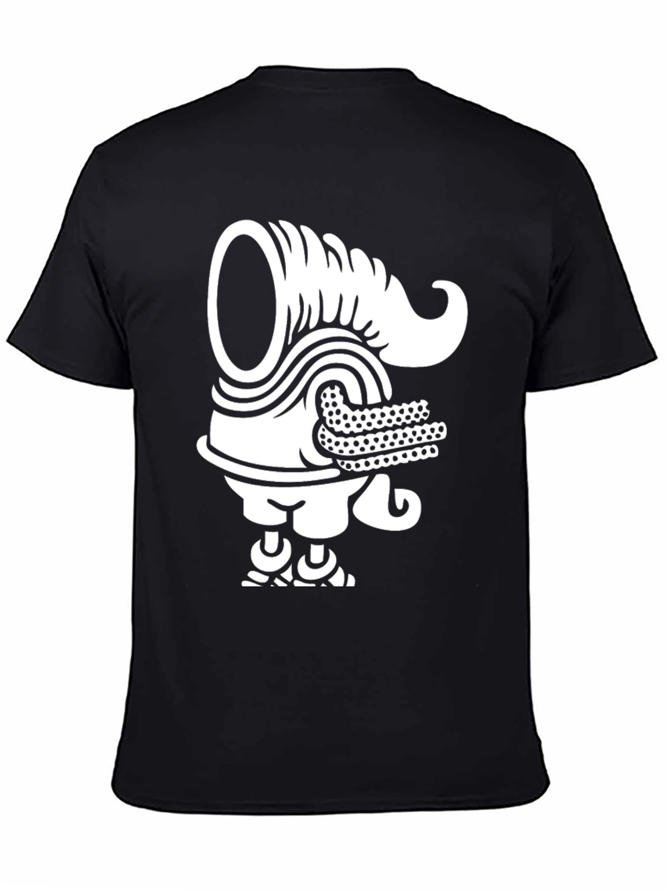 Unique Graphic Tee - Black T-Shirt with White Design