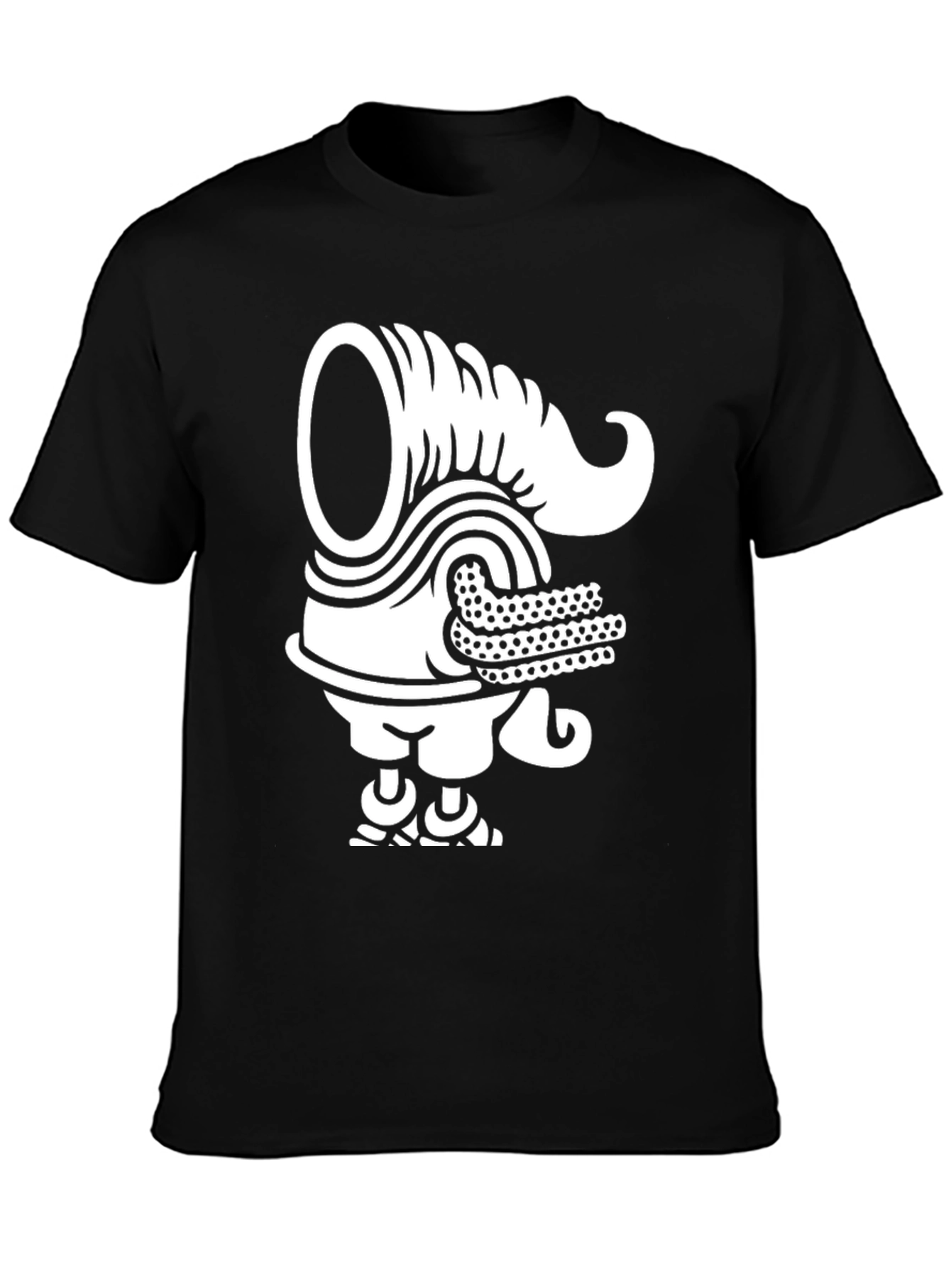 Unique Graphic Tee - Black T-Shirt with White Design