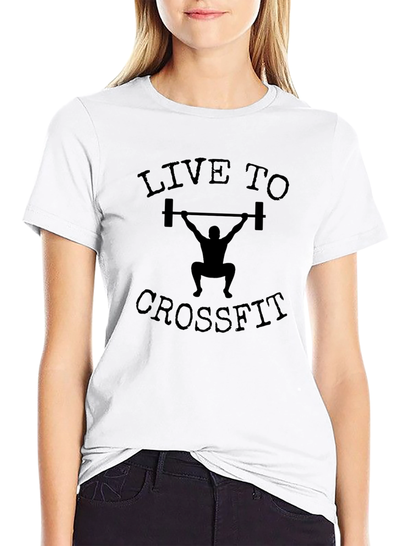 Live to Crossfit Black Graphic T-Shirt