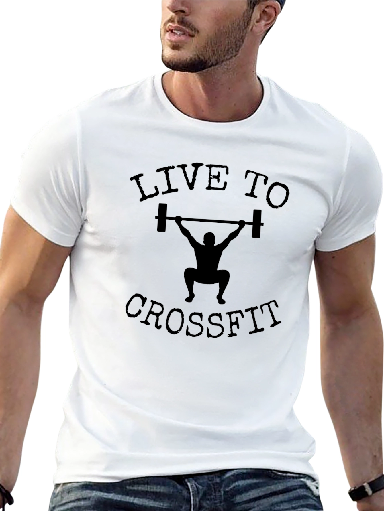 Live to Crossfit Black Graphic T-Shirt