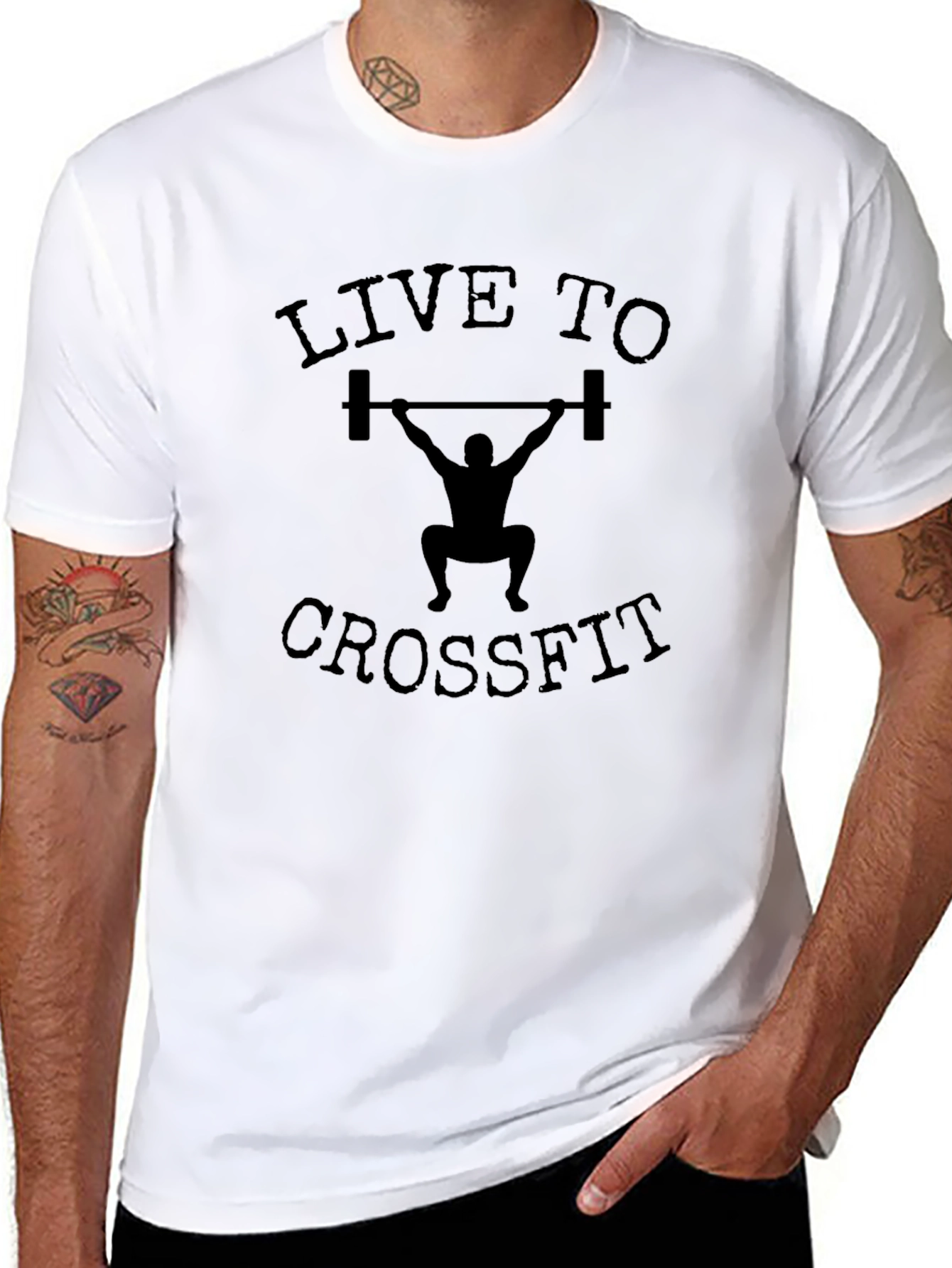 Live to Crossfit Black Graphic T-Shirt