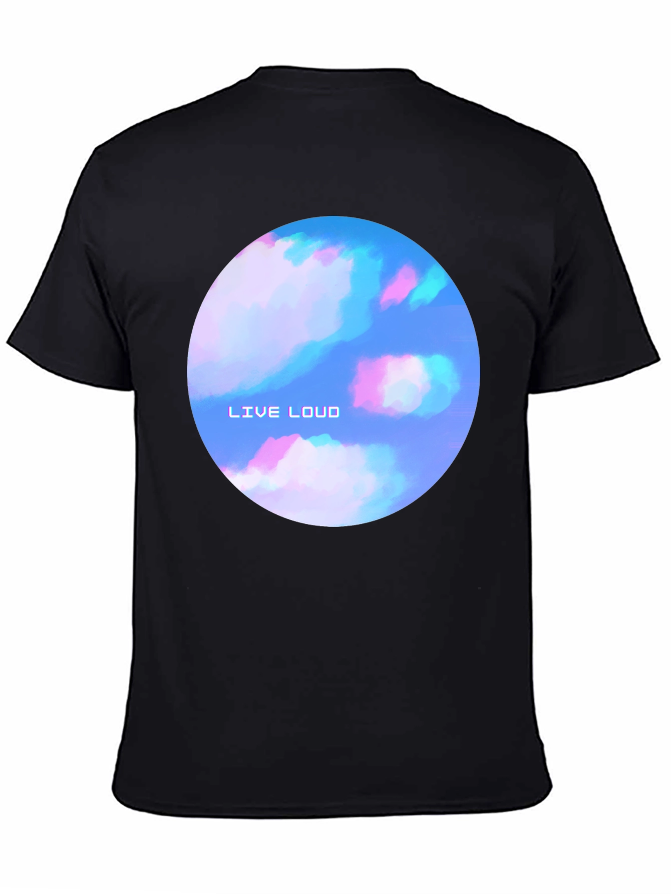 Live Loud Graphic Print Black T-Shirt