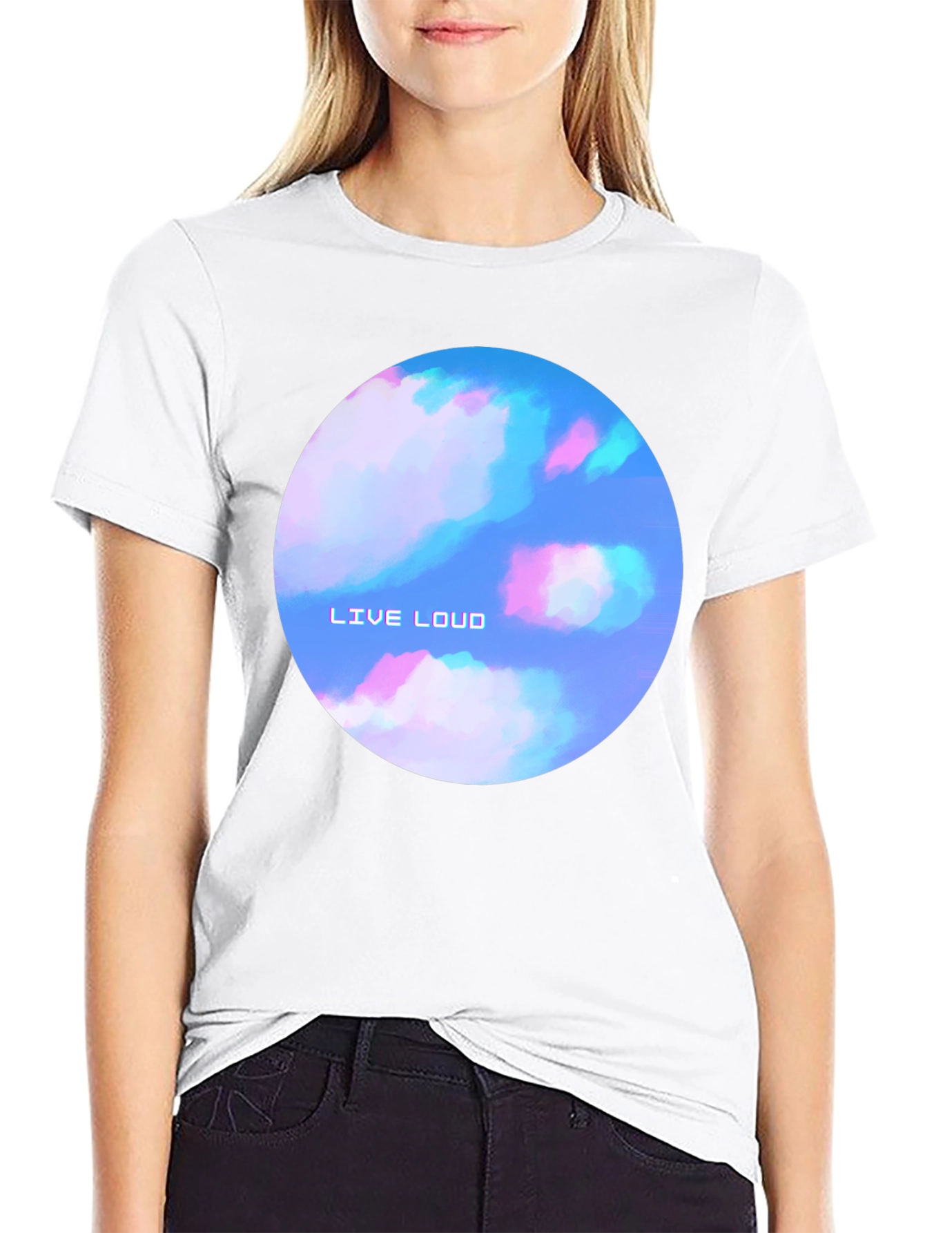 Live Loud Graphic Print Black T-Shirt