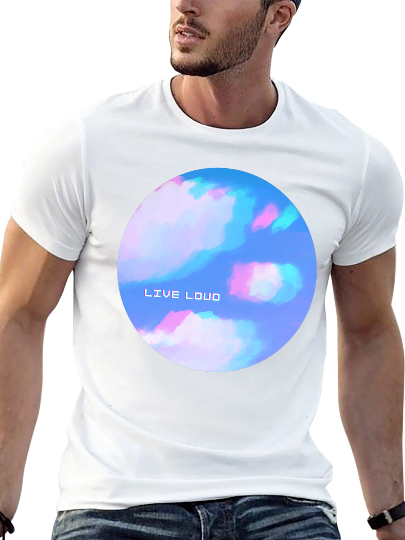 Live Loud Graphic Print Black T-Shirt