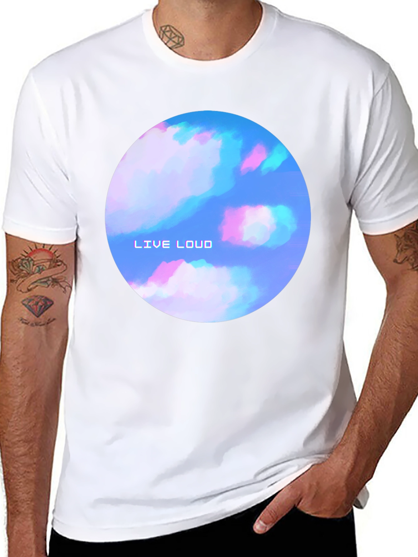 Live Loud Graphic Print Black T-Shirt