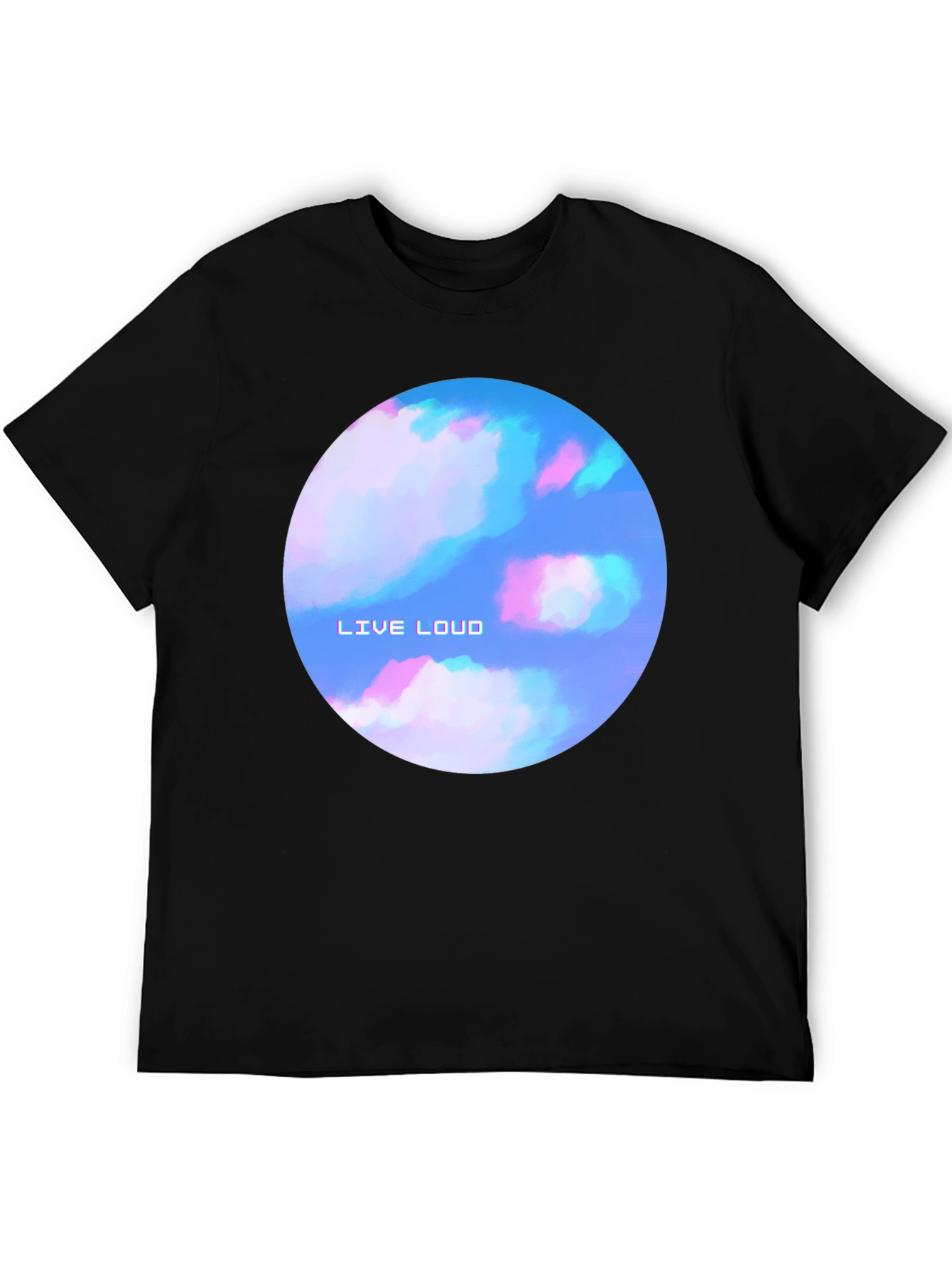Live Loud Graphic Print Black T-Shirt