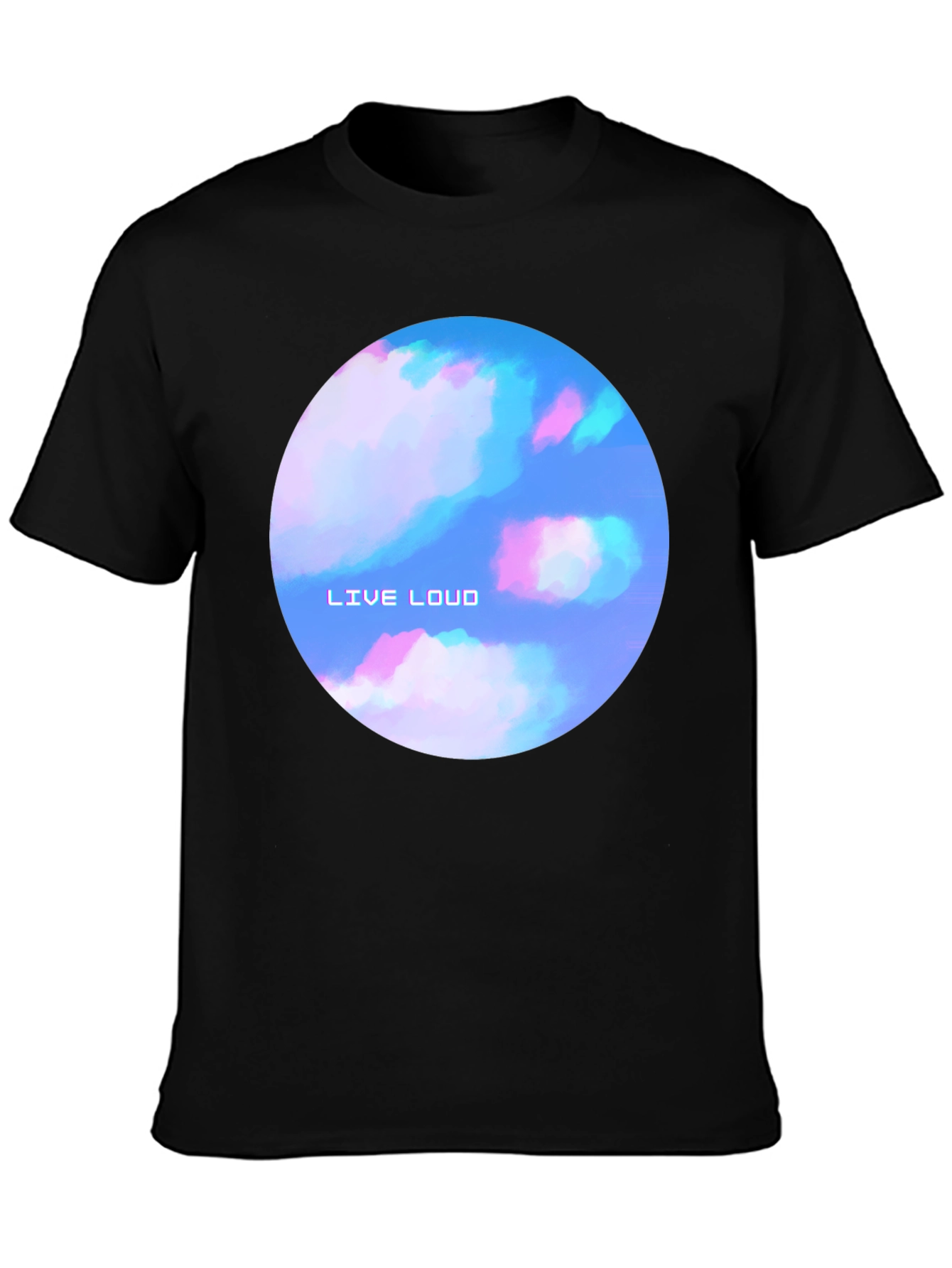 Live Loud Graphic Print Black T-Shirt