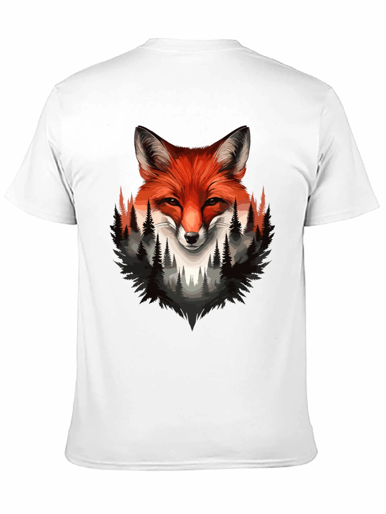 Fox & Forest Graphic Print Mens Black T-Shirt
