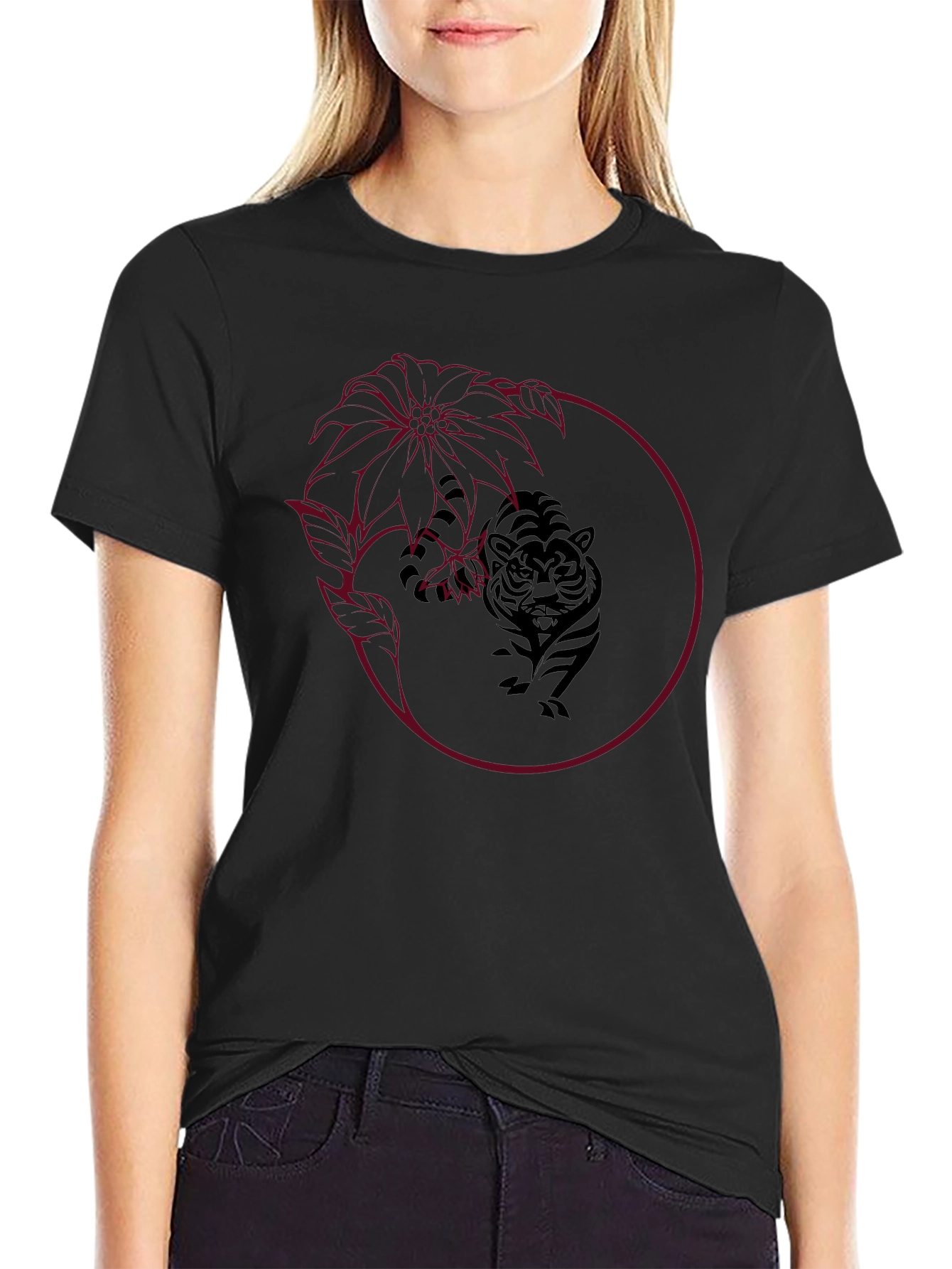 Tiger Flower Graphic Tee - Stylish & Unique