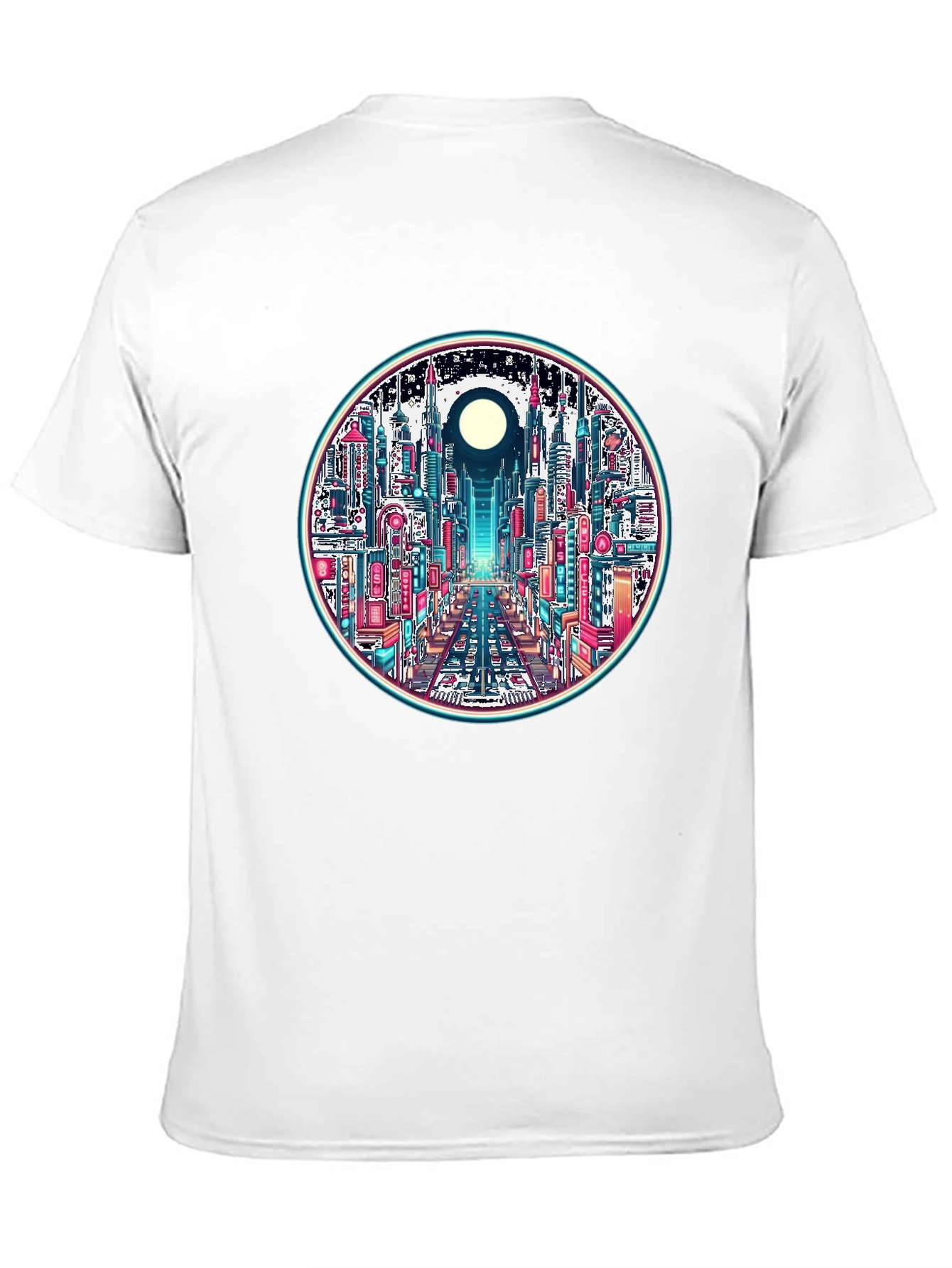 Cyberpunk Cityscape Graphic Tee - Retro Style