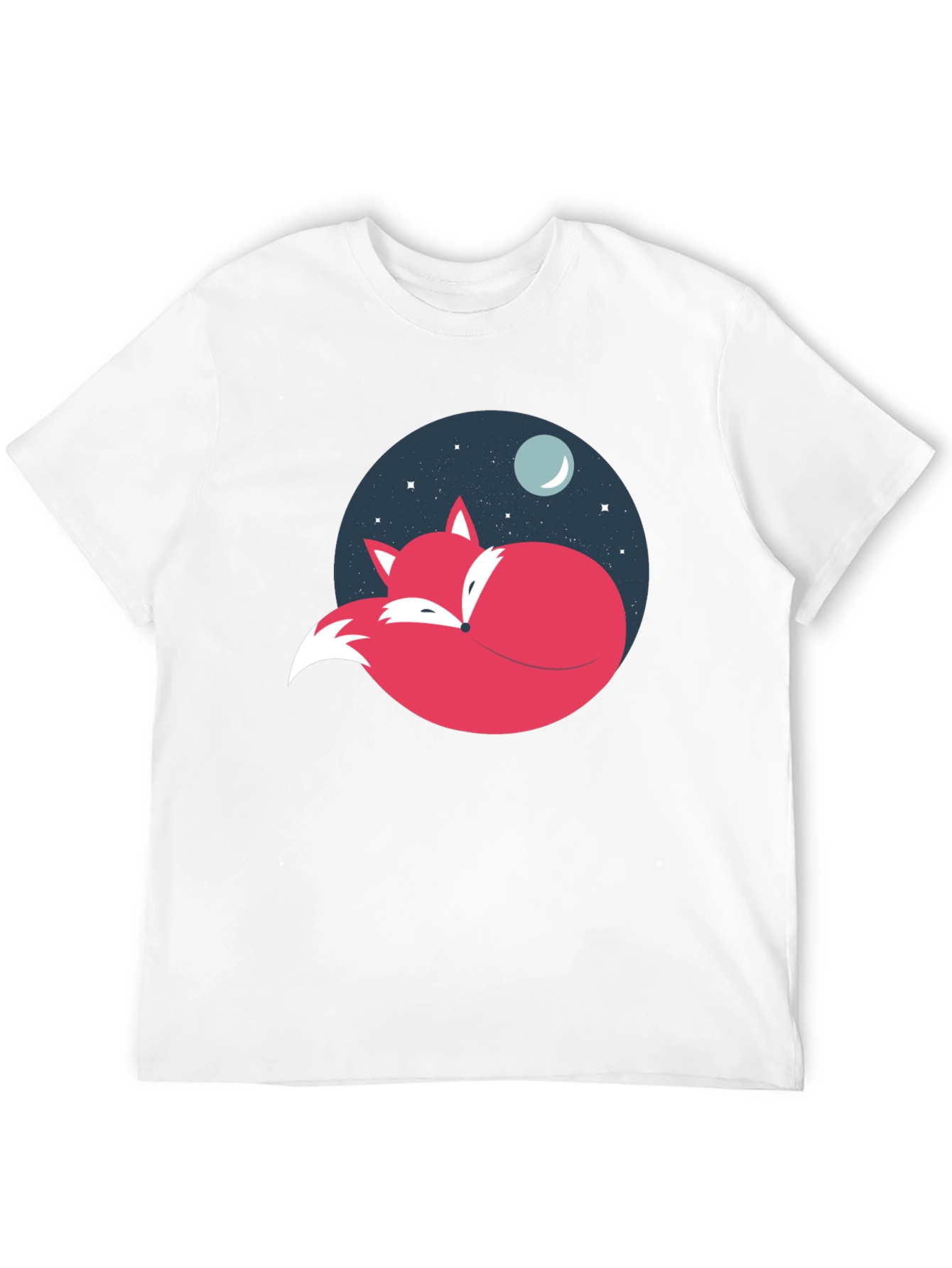 Fox Moon Graphic Tee - Black Cotton Blend