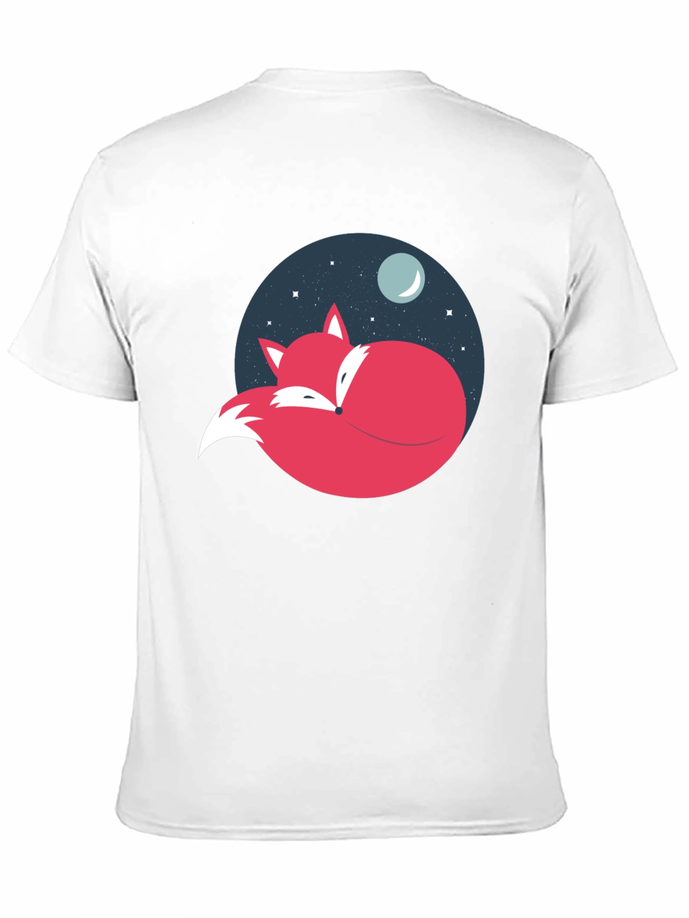 Fox Moon Graphic Tee - Black Cotton Blend