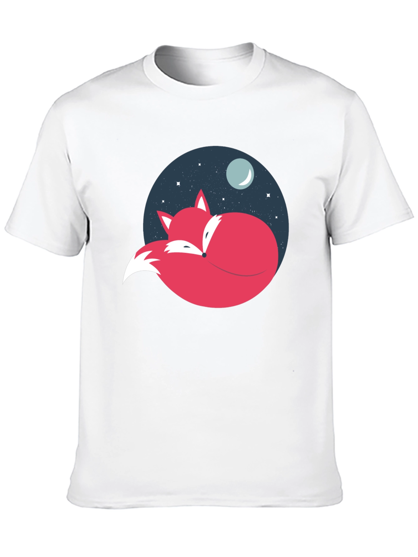 Fox Moon Graphic Tee - Black Cotton Blend