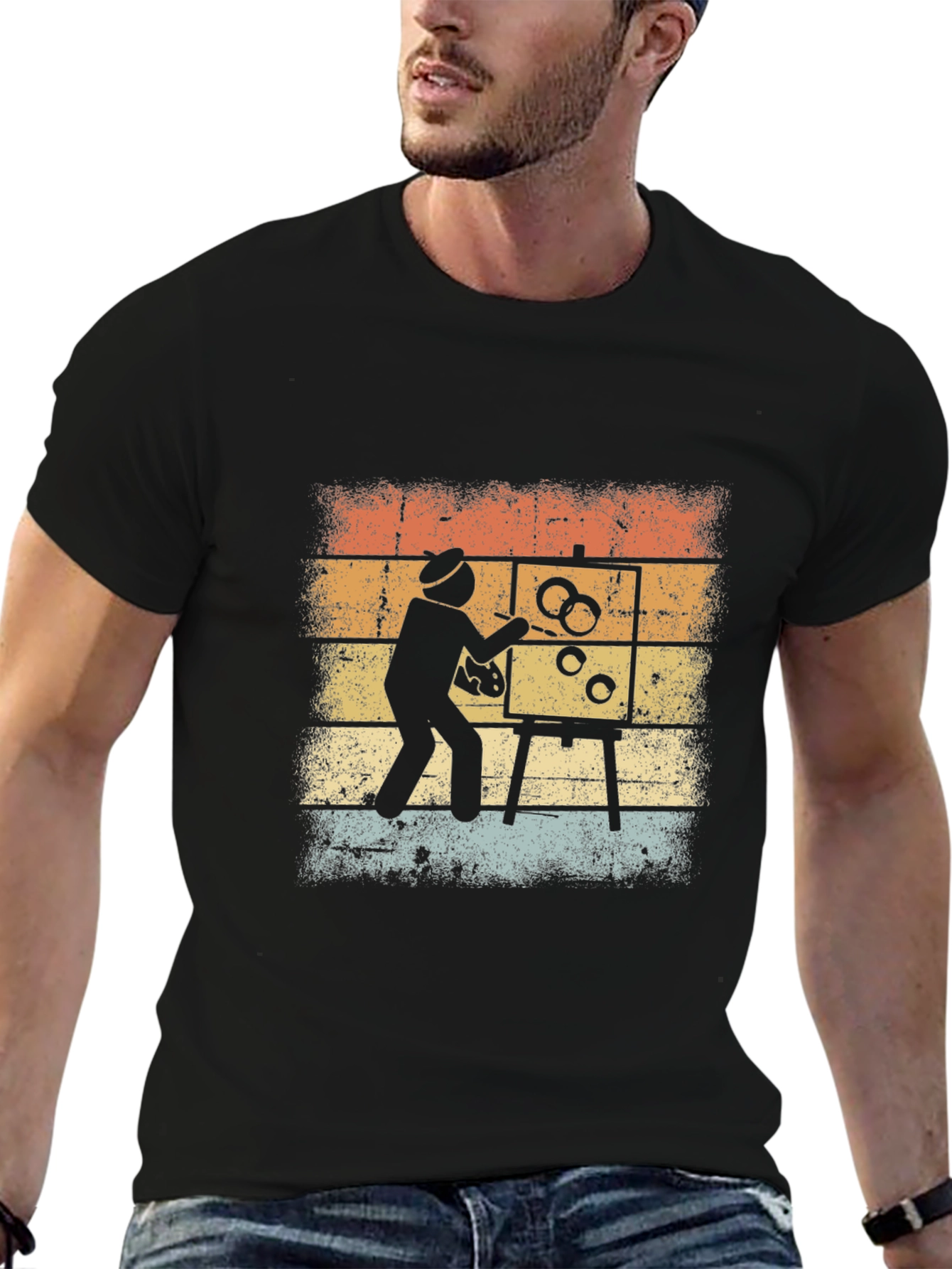 Retro Artist Painting T-Shirt