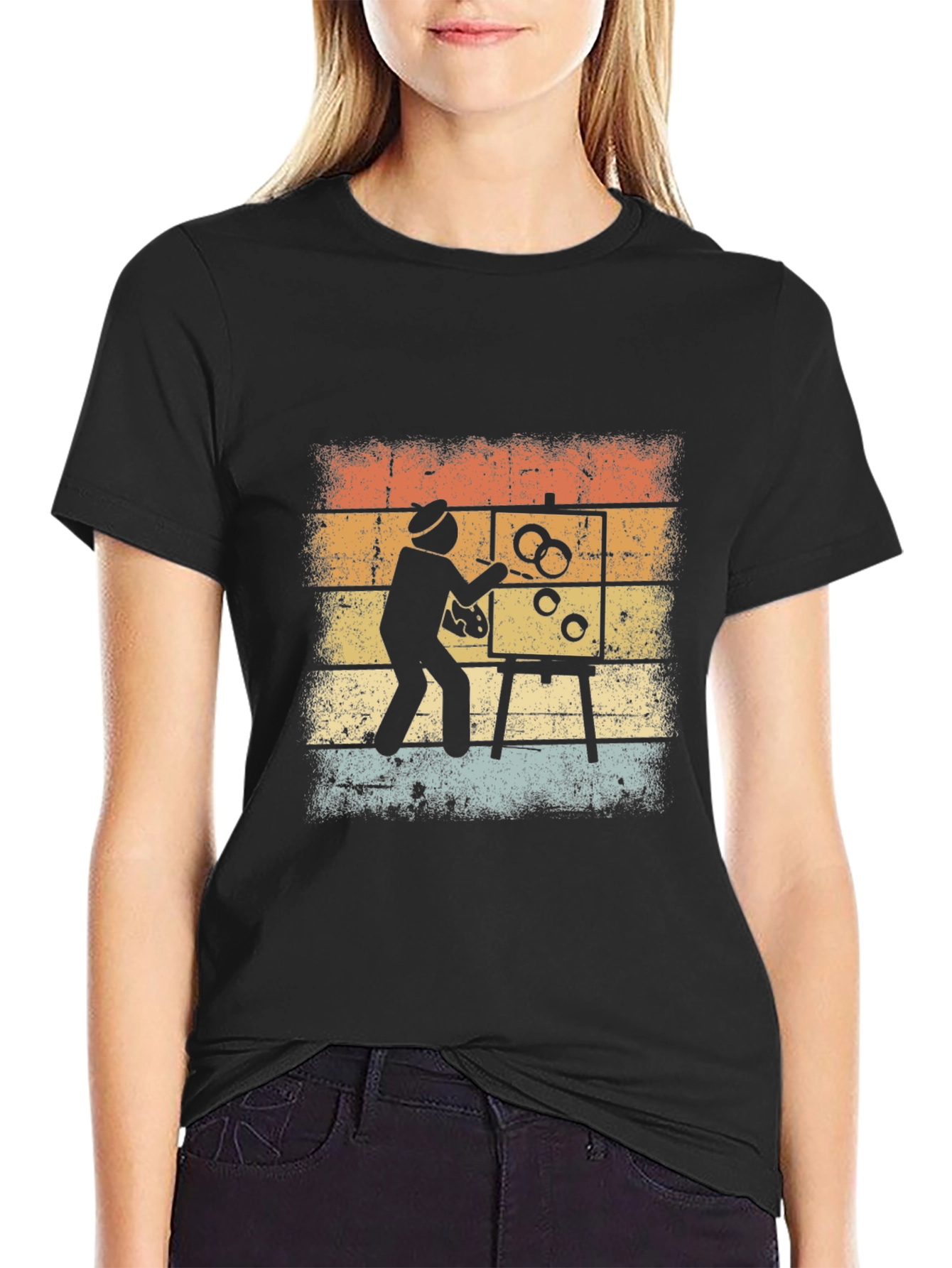Retro Artist Painting T-Shirt