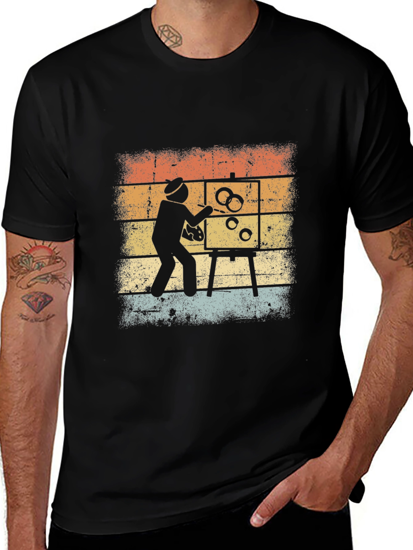 Retro Artist Painting T-Shirt