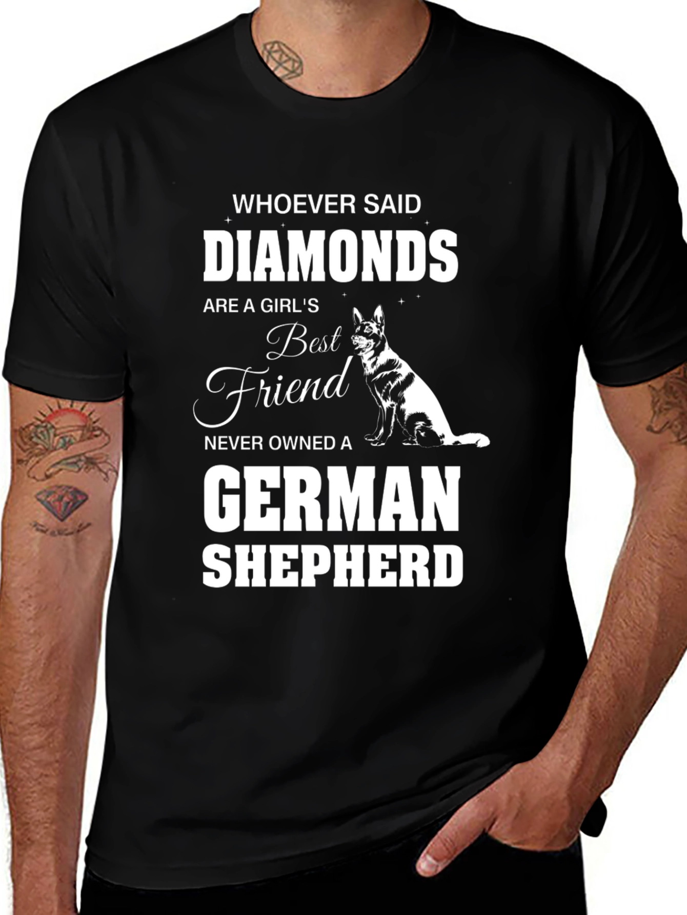 German Shepherd T-Shirt - Diamonds Best Friend