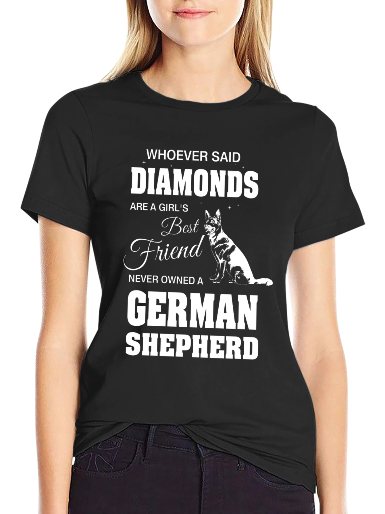 German Shepherd T-Shirt - Diamonds Best Friend