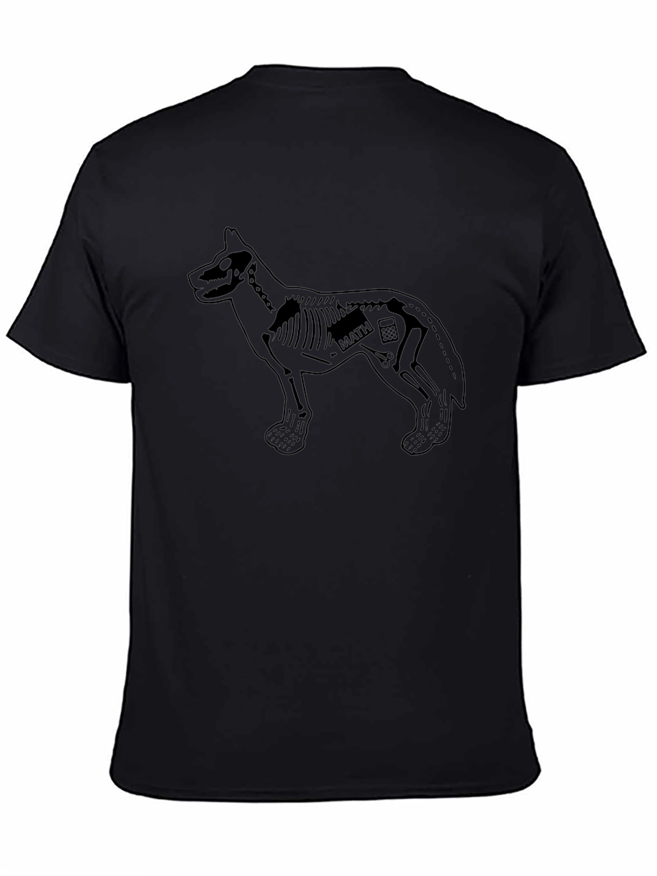 Math Dog Skeleton Graphic Tee - Black