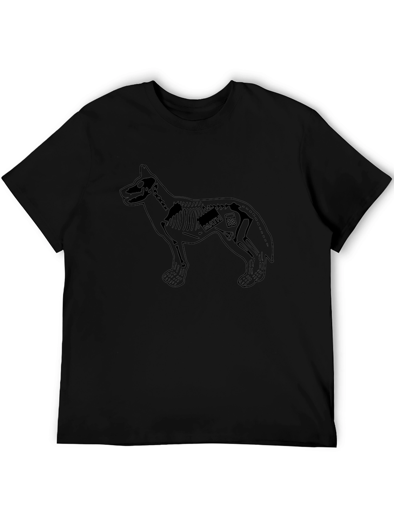 Math Dog Skeleton Graphic Tee - Black
