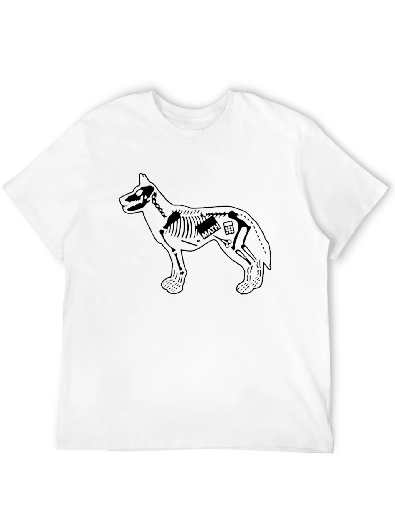 Math Dog Skeleton Graphic Tee - Black