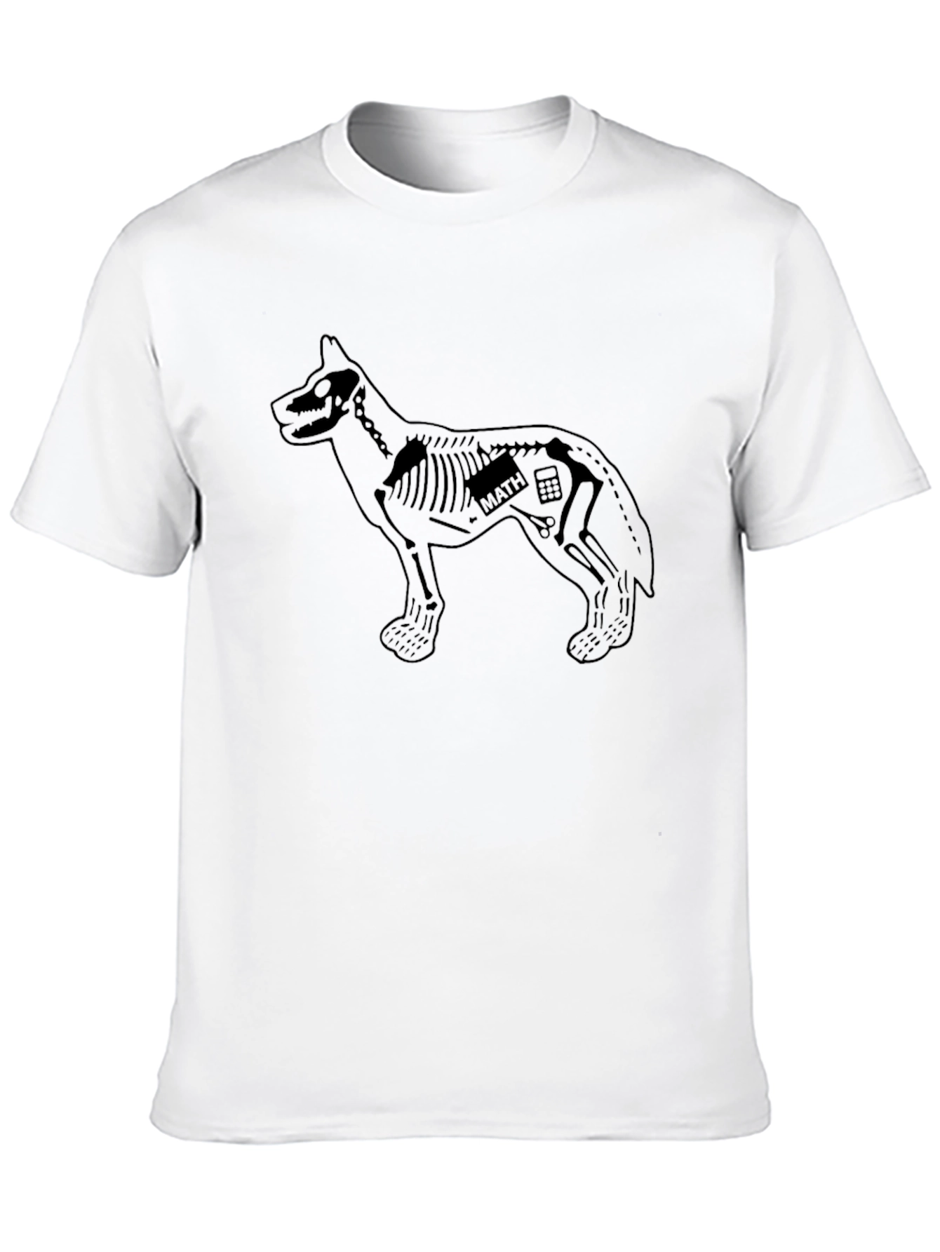 Math Dog Skeleton Graphic Tee - Black