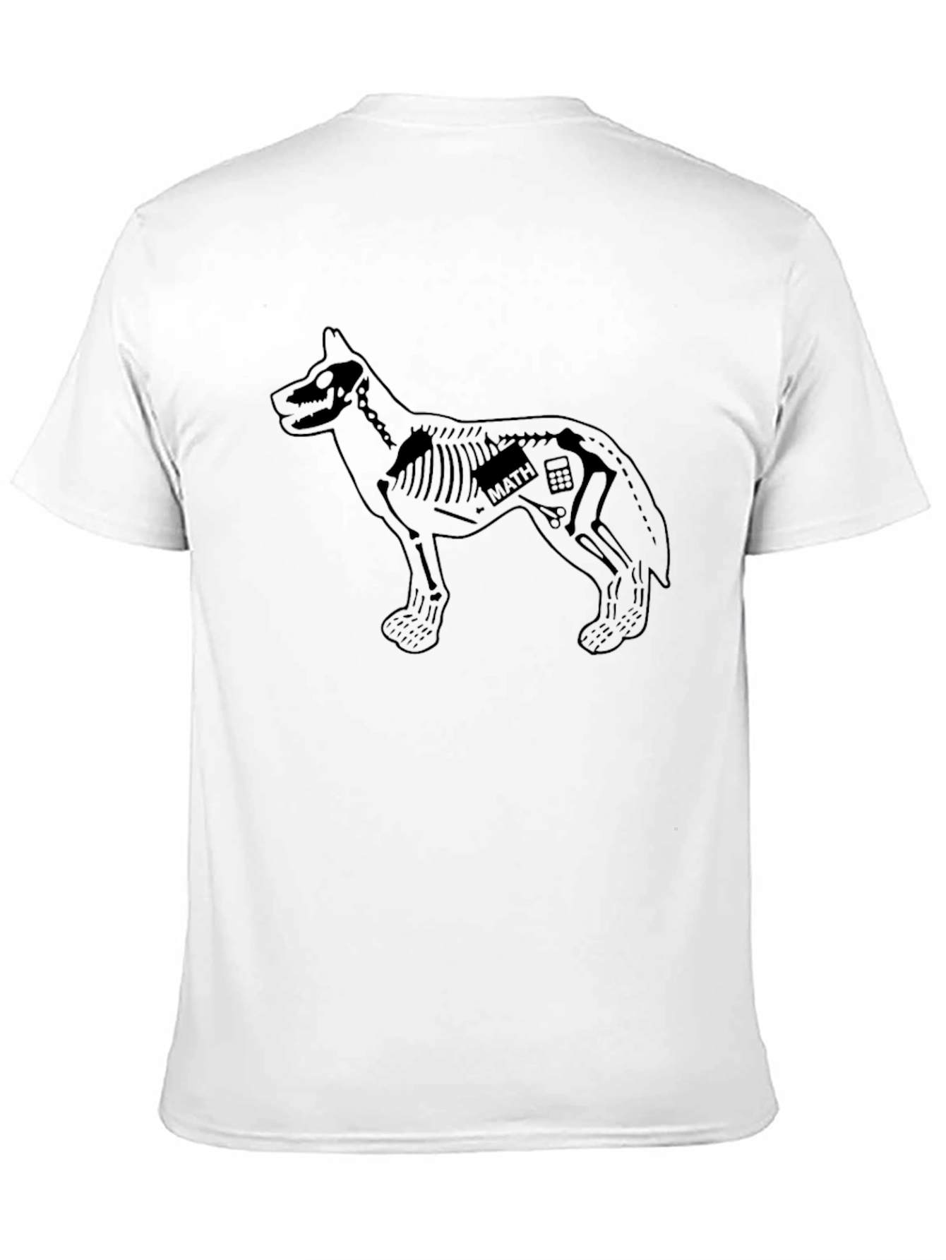 Math Dog Skeleton Graphic Tee - Black