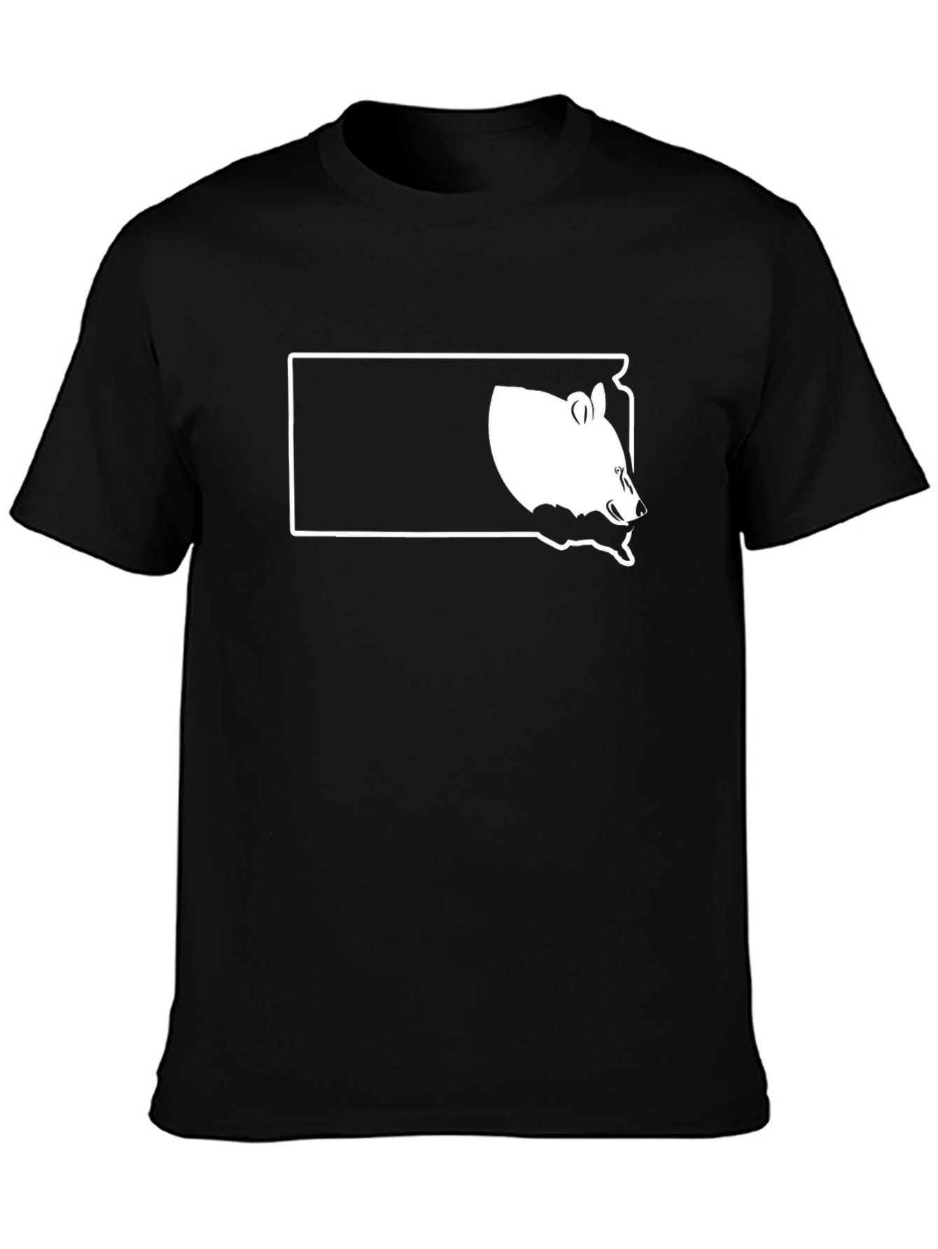 Bear Silhouette Graphic Tee - Black