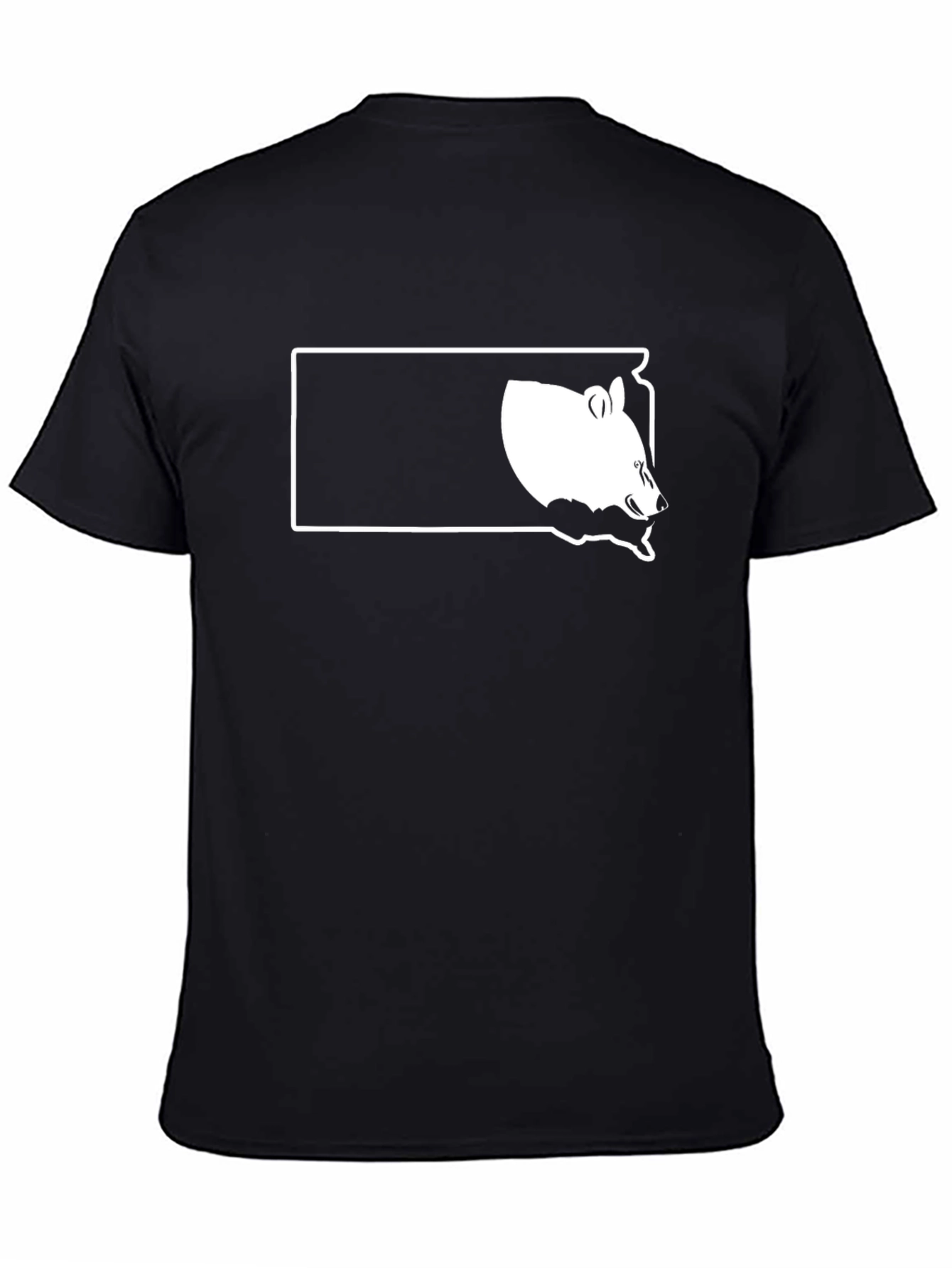 Bear Silhouette Graphic Tee - Black