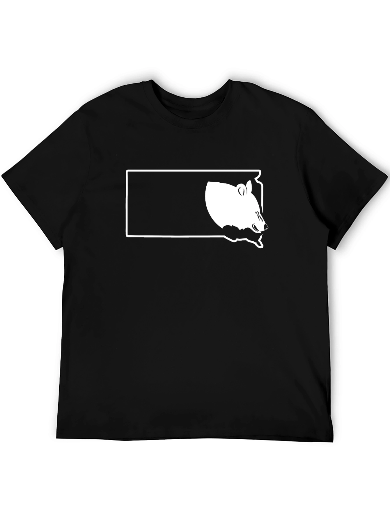 Bear Silhouette Graphic Tee - Black