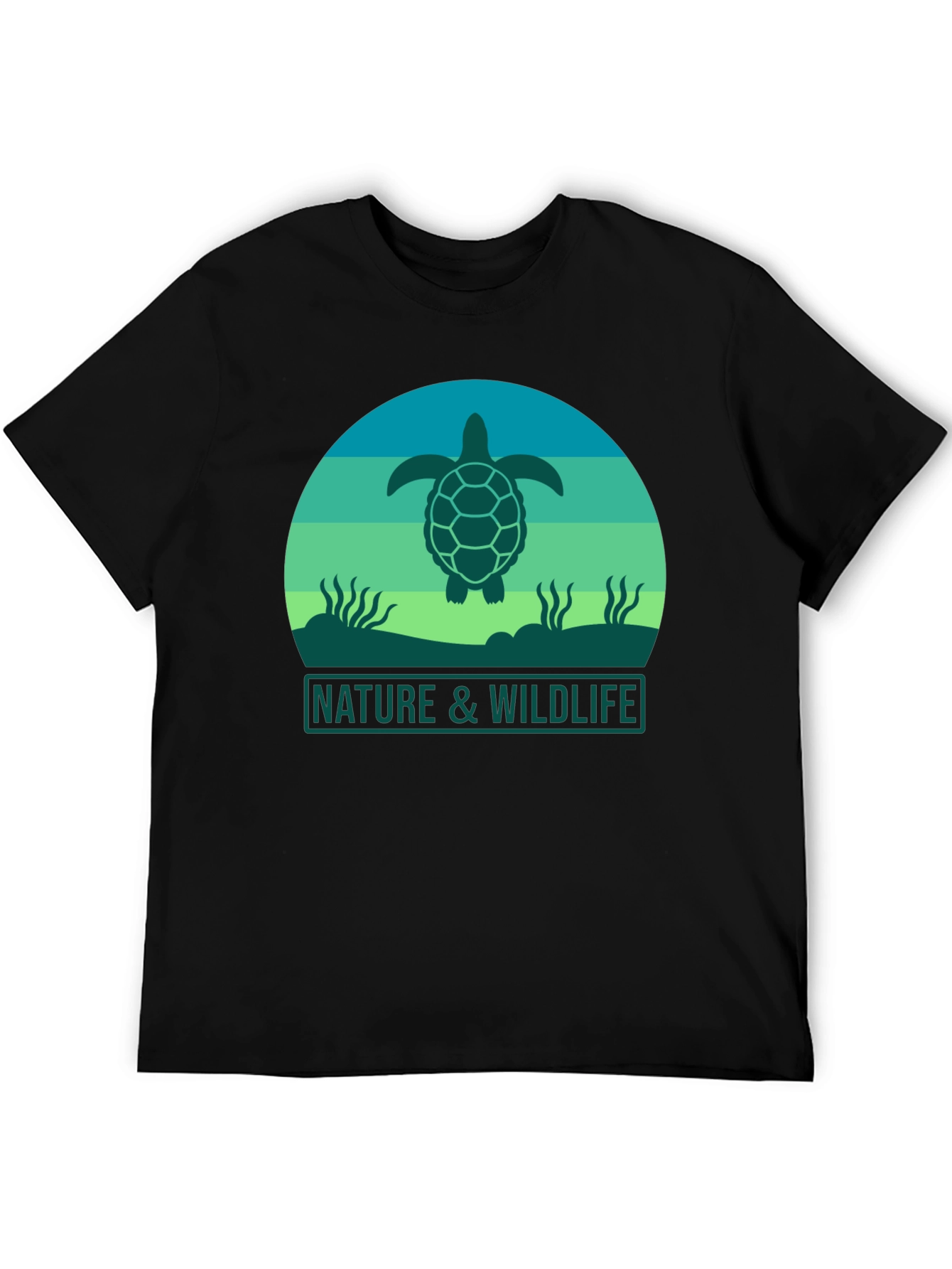 Nature & Wildlife Turtle Graphic Tee - Black