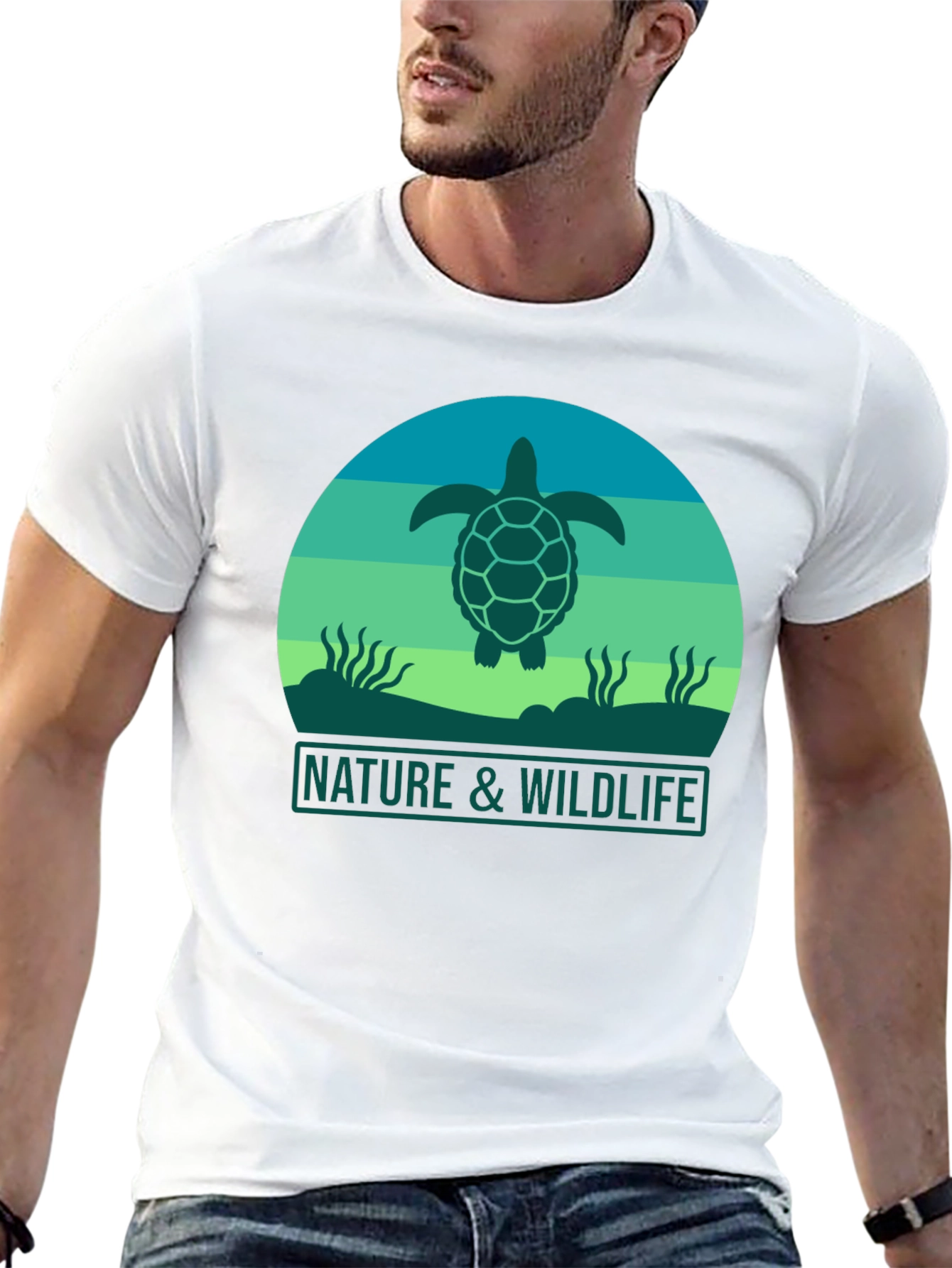Nature & Wildlife Turtle Graphic Tee - Black