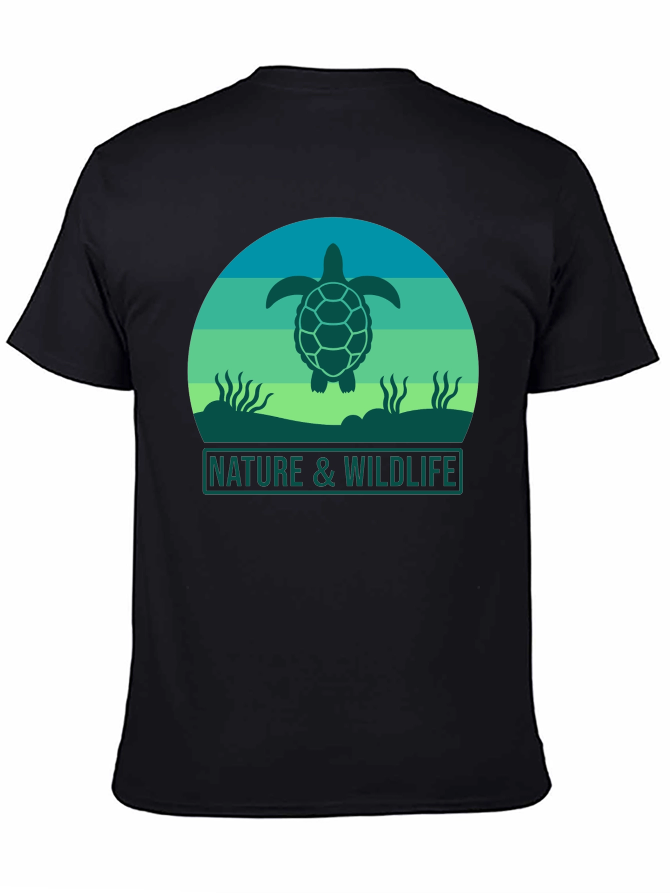 Nature & Wildlife Turtle Graphic Tee - Black